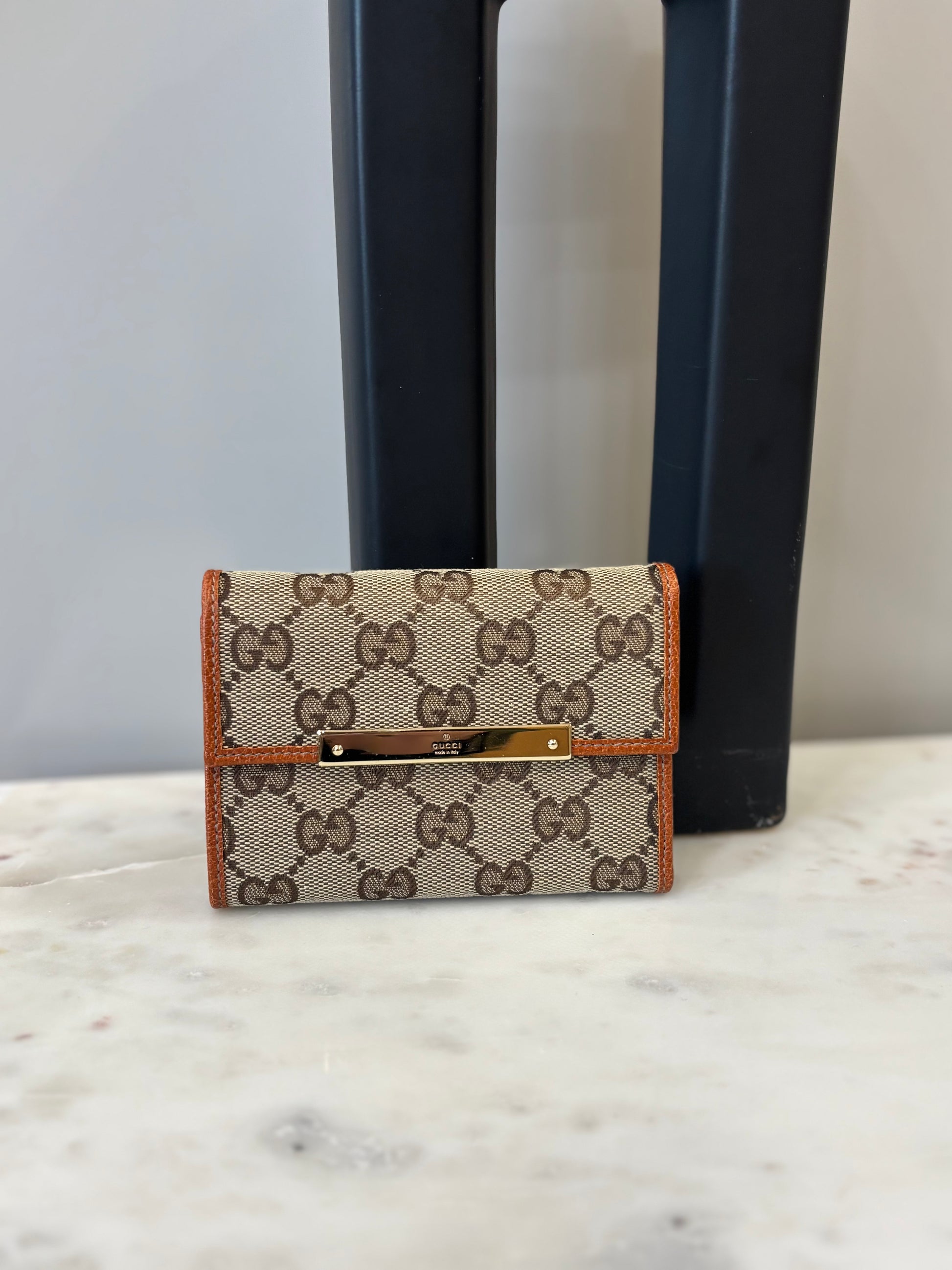 Gucci Brown GG Canvas Compact Wallet