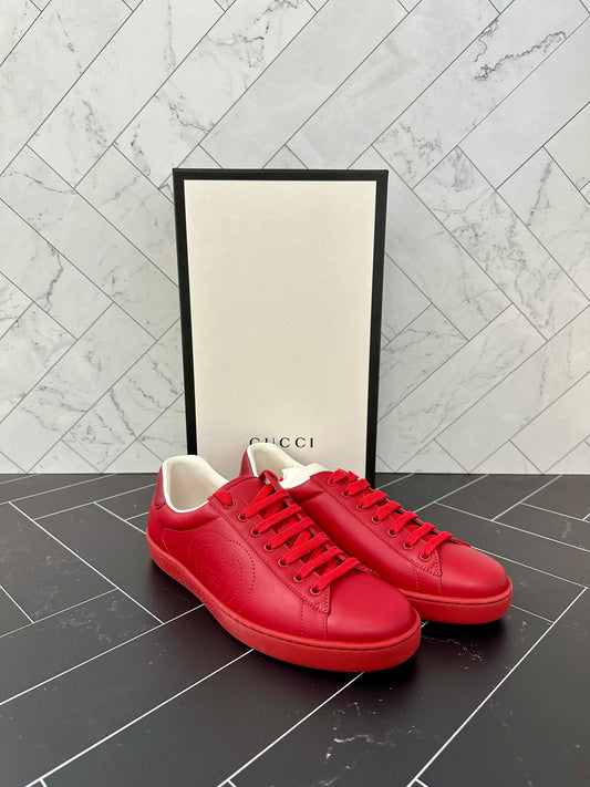 BRAND NEW Gucci GG Red Leather Sneakers