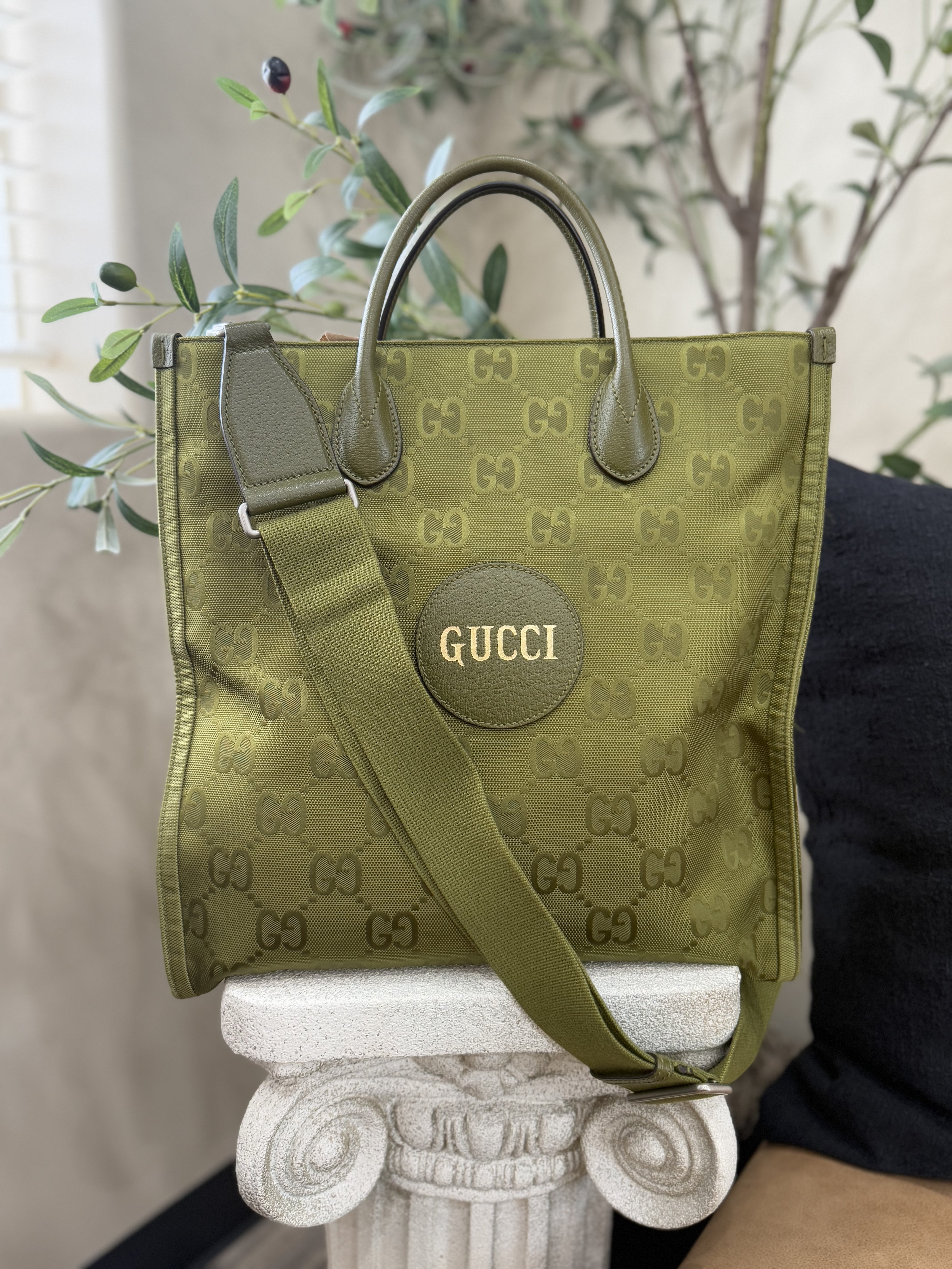 Gucci Green GG Econyl Off the Grid Tote Bag