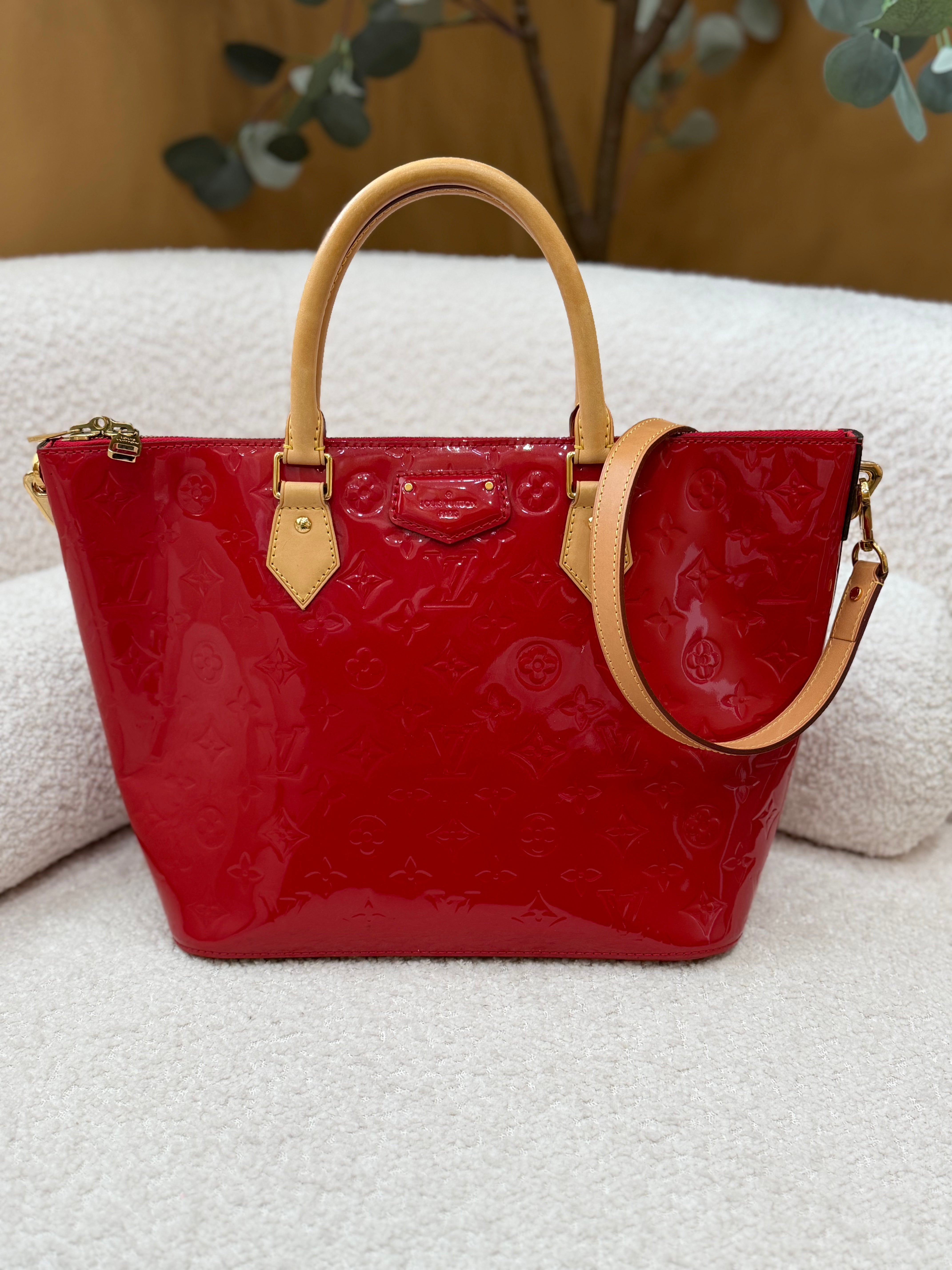 Louis Vuitton Red Vernis Leather Montebello MM Handbag
