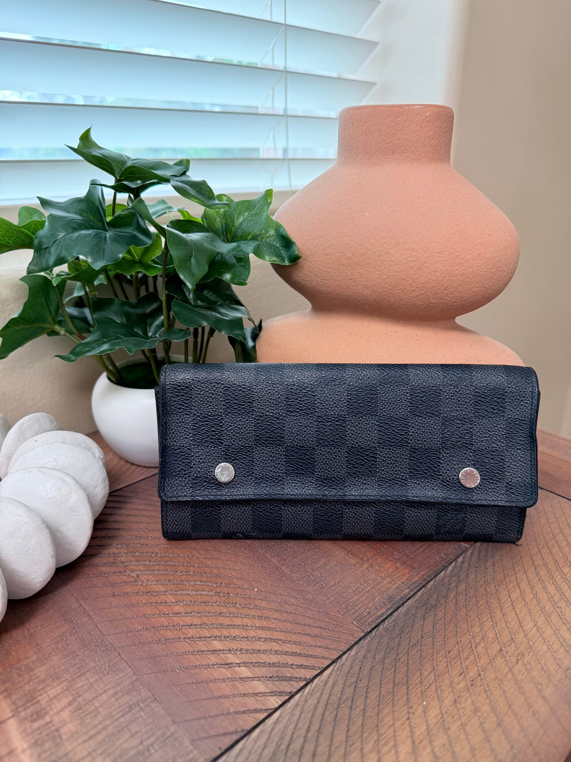 Louis Vuitton Damier Graphite Long Wallet with Inserts