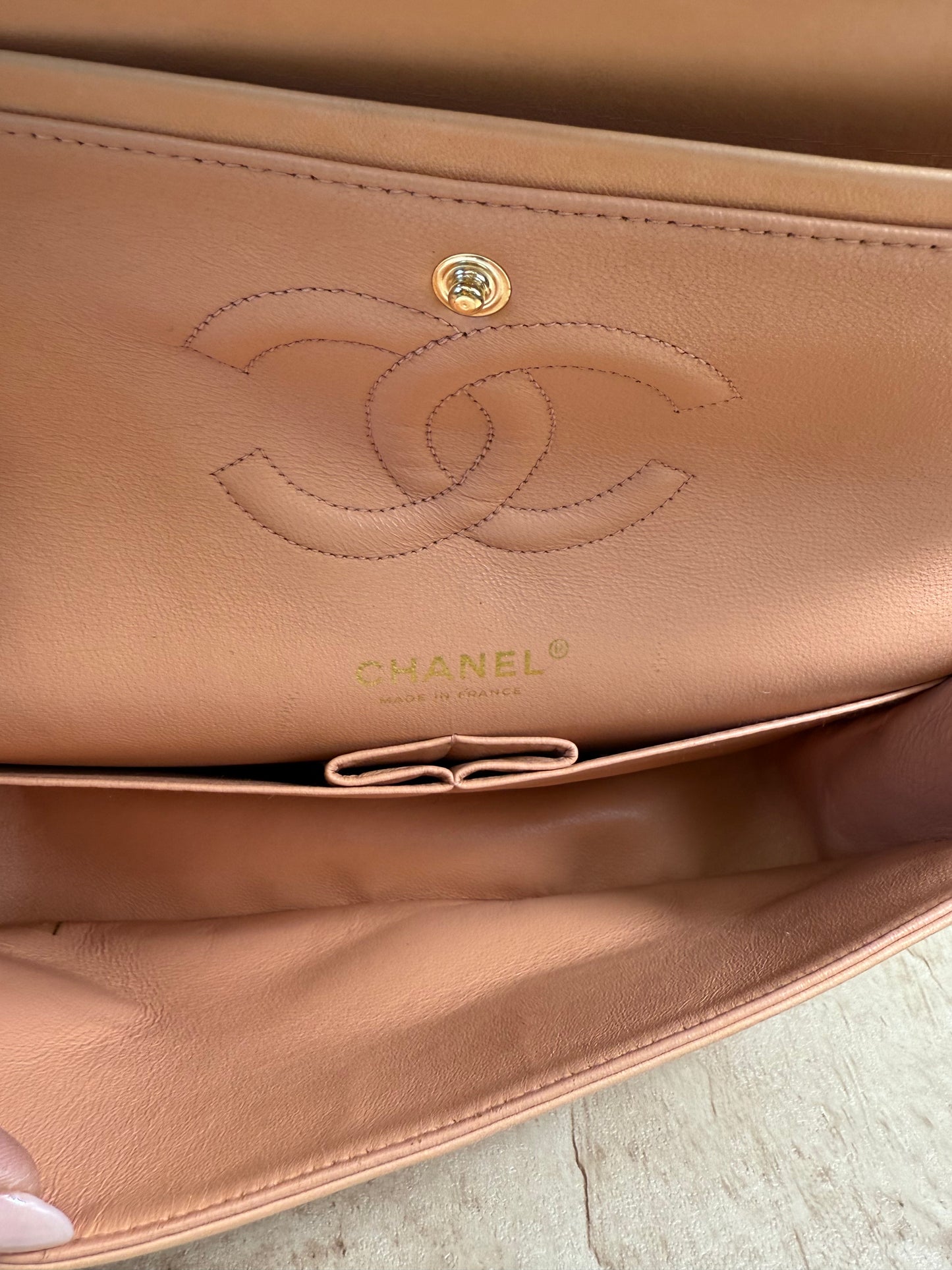 Chanel Peach Medium Double Flap Bag