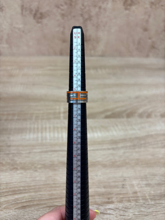 Hermes Orange And Silver Ring