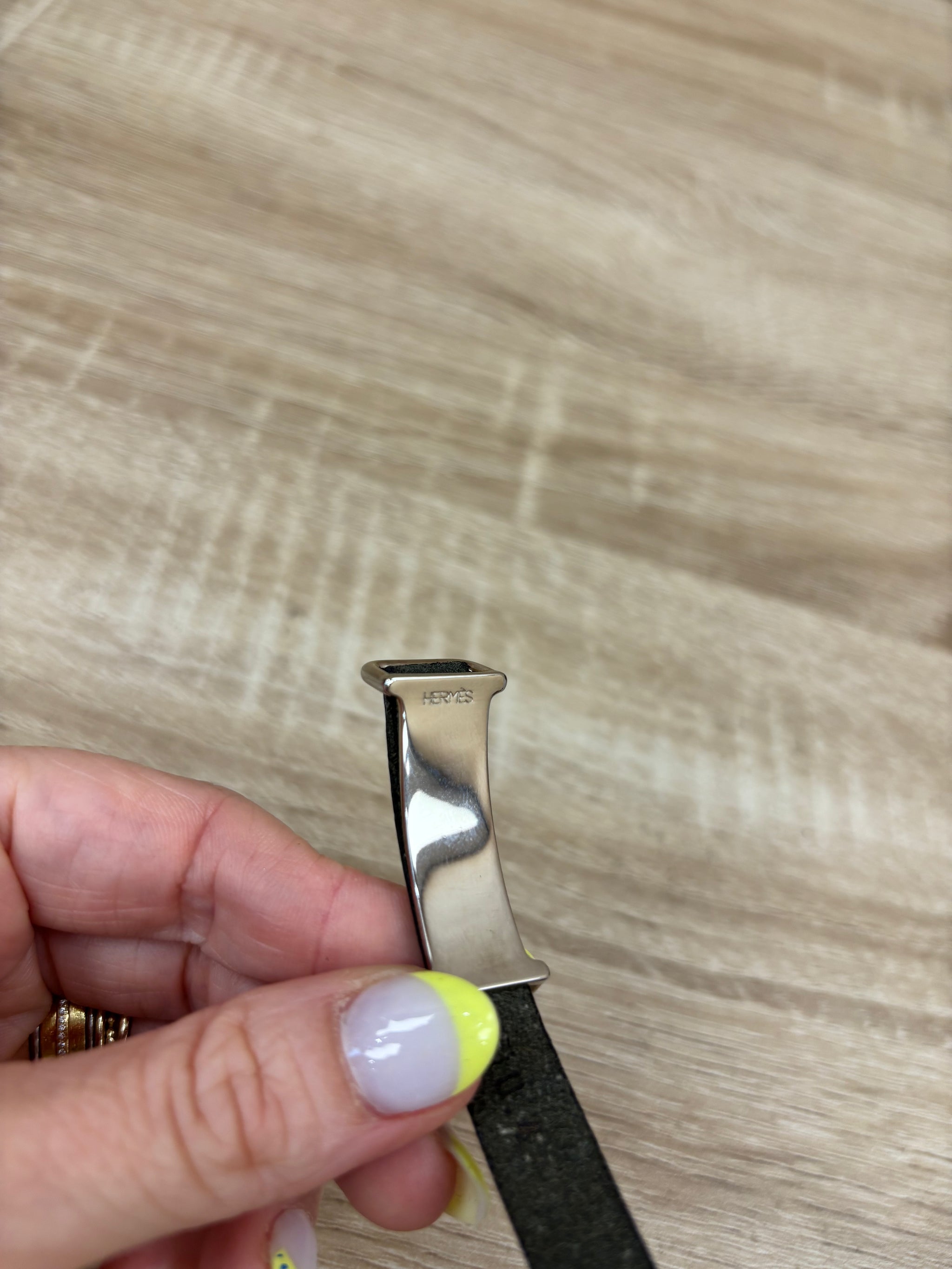 Hermes Black Leather Multi Wrap Bracelet