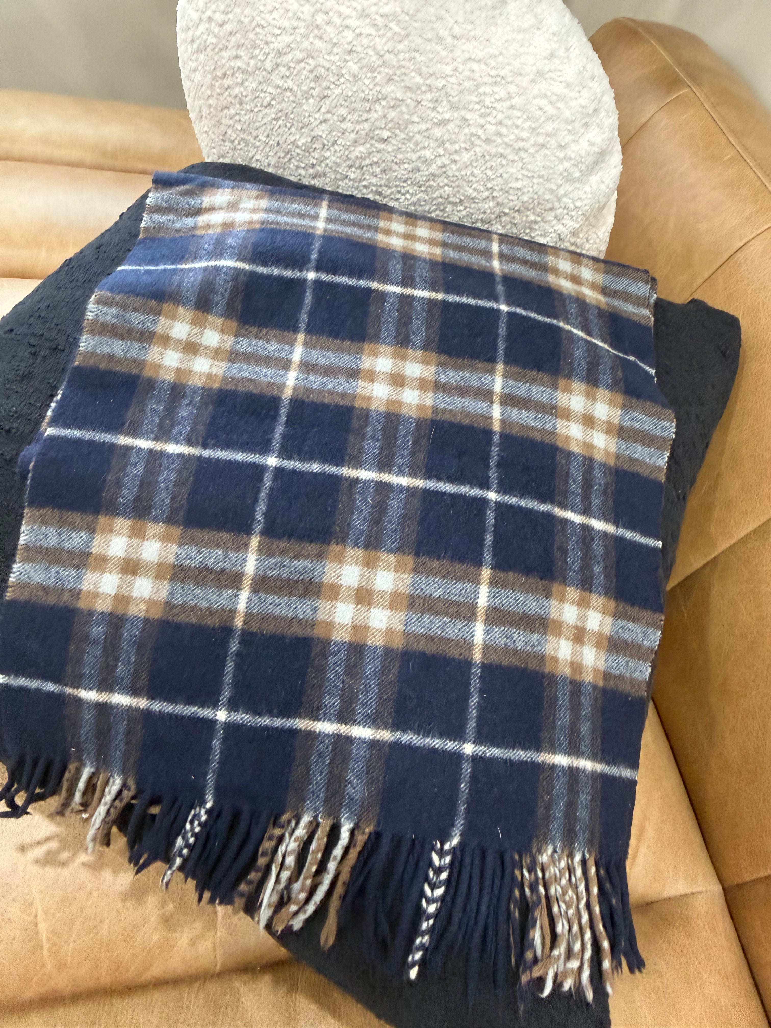 Burberry Vintage Blue & Tan Novacheck Scarf