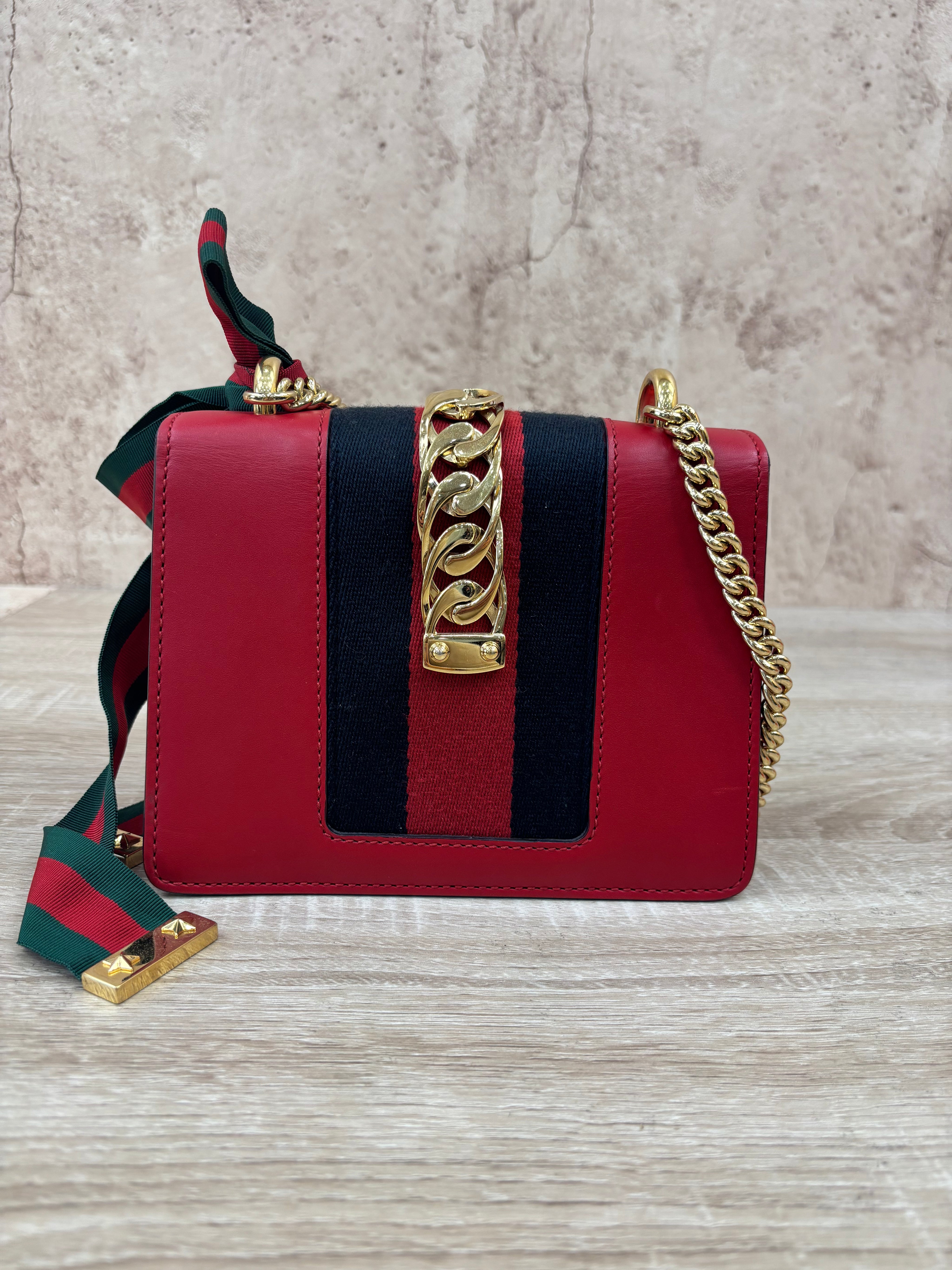 Gucci Red Sylvie Shoulder Bag