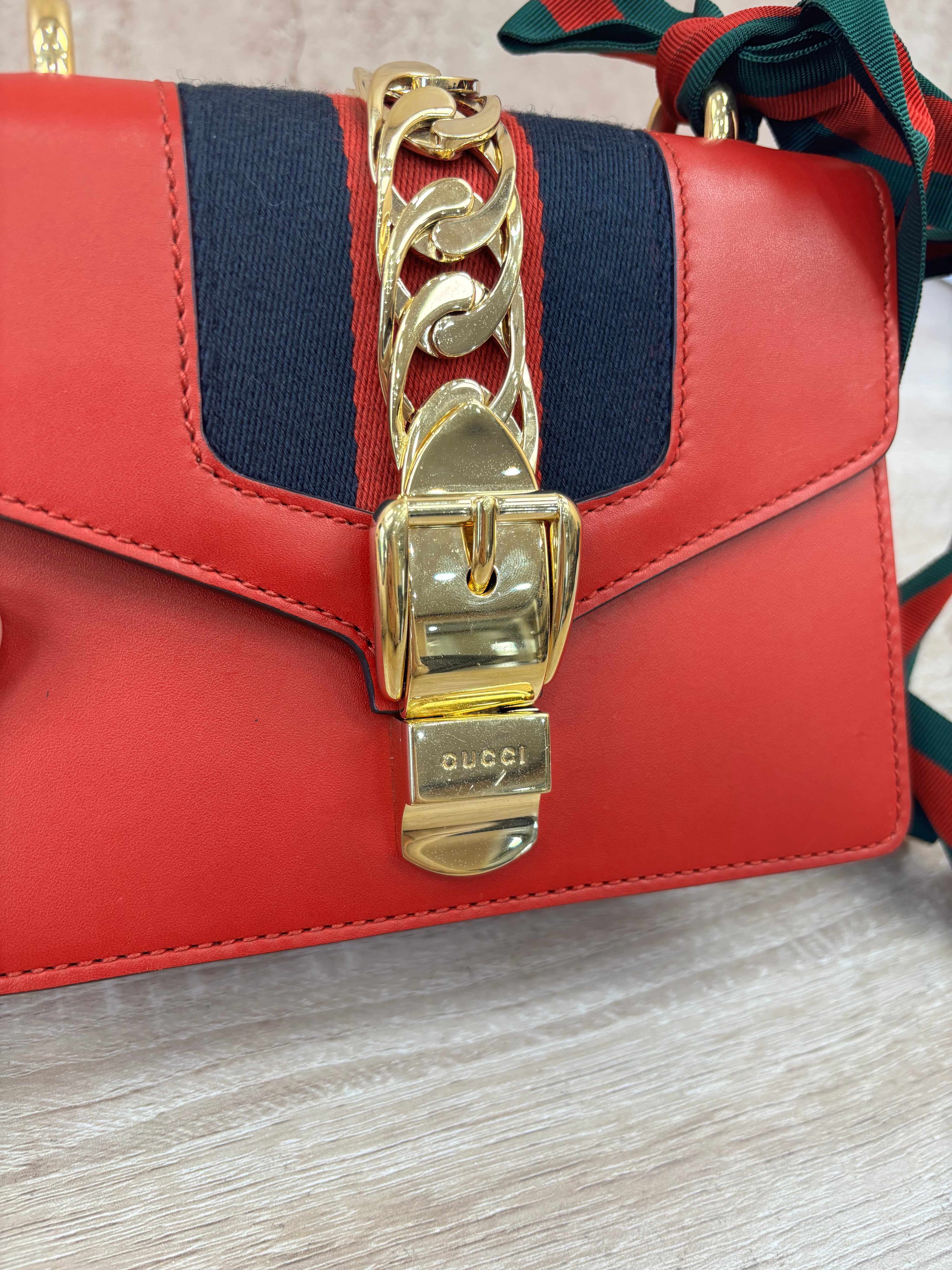 Gucci Red Sylvie Shoulder Bag