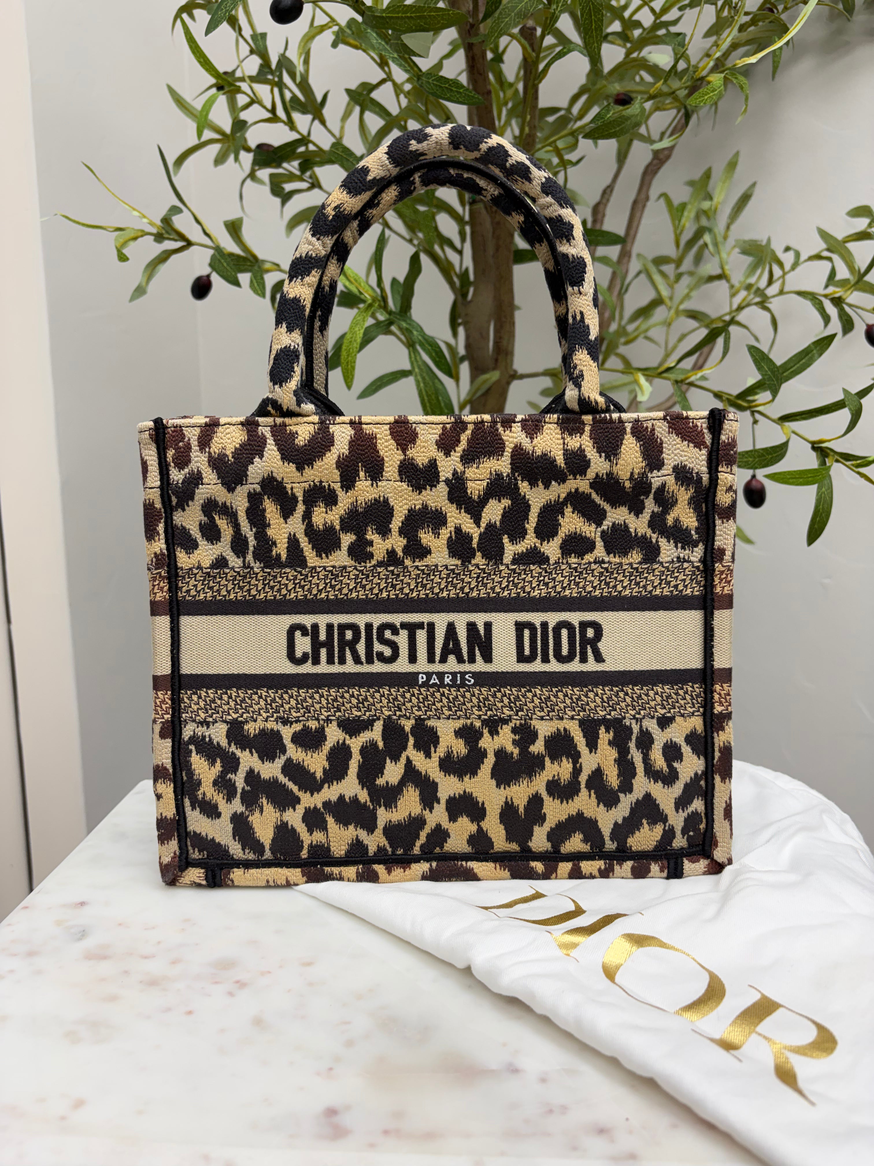 *DONS DROP* Christian Dior Leopard Printed Canvas Book Tote Bag