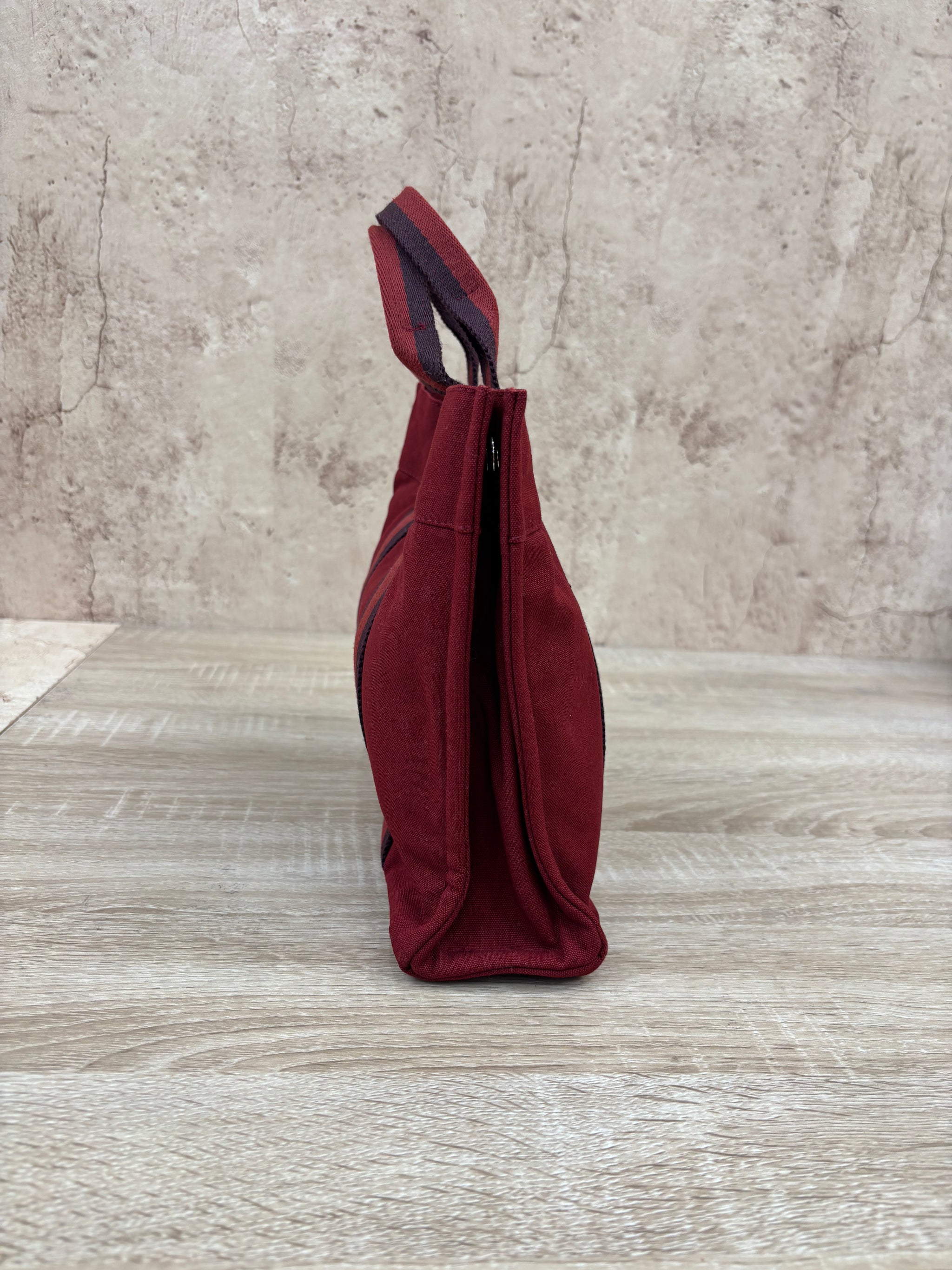 Hermes Red Canvas Tote