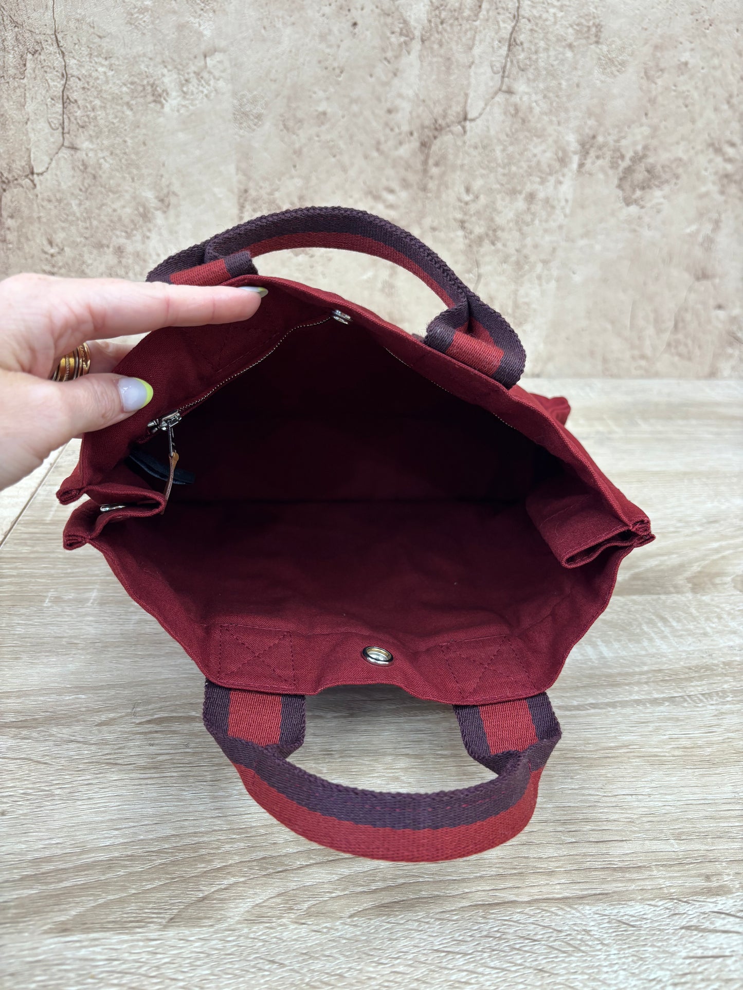 Hermes Red Canvas Tote