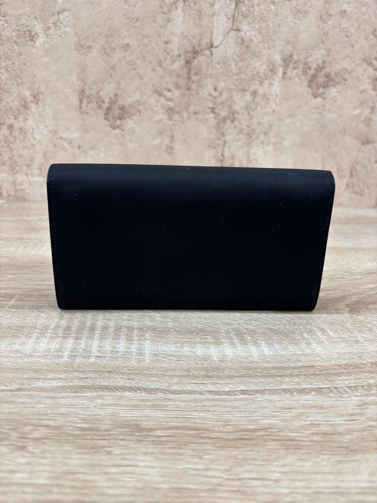 Prada Black Nylon Long Snap Wallet
