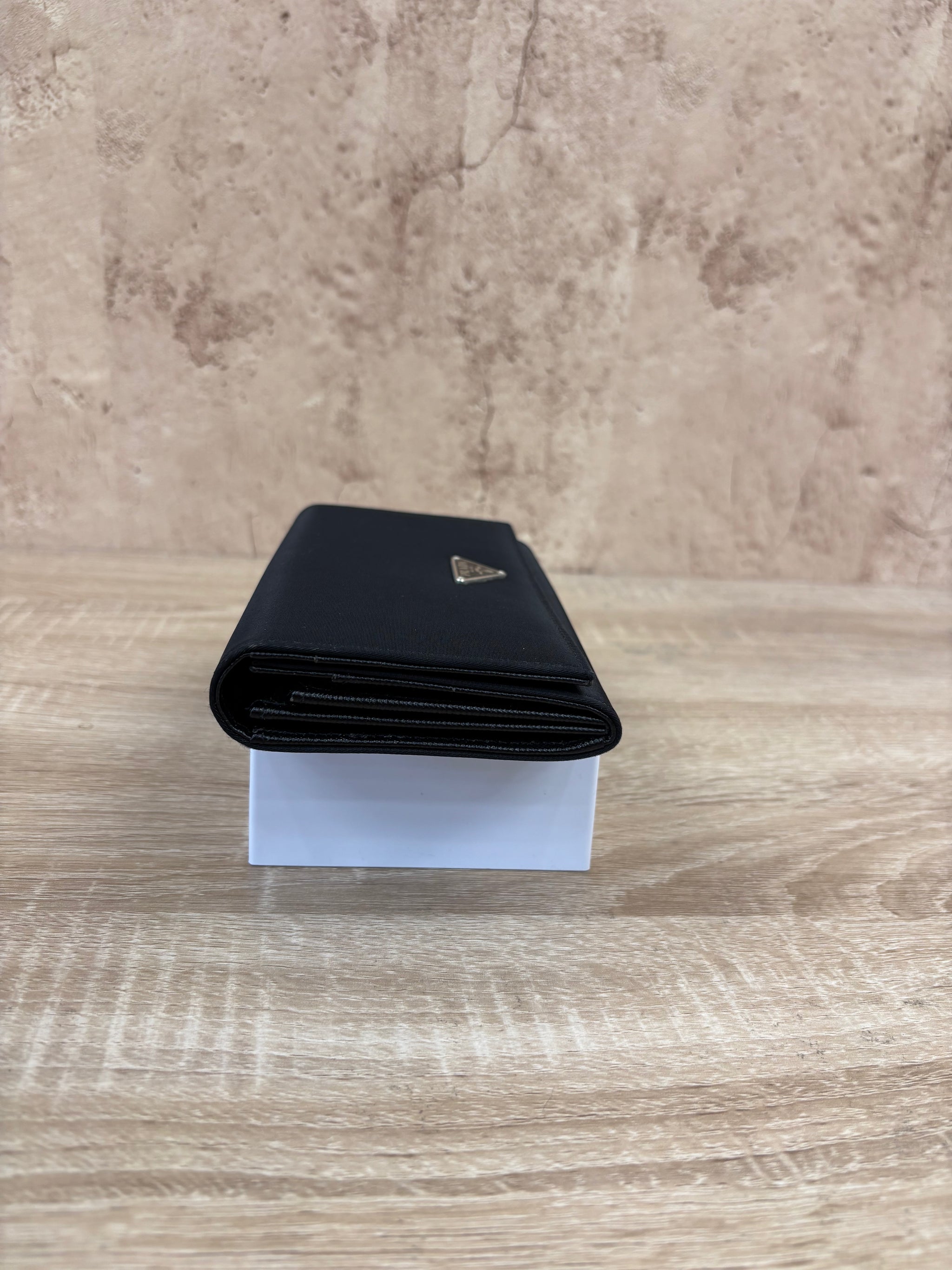 Prada Black Nylon Long Snap Wallet