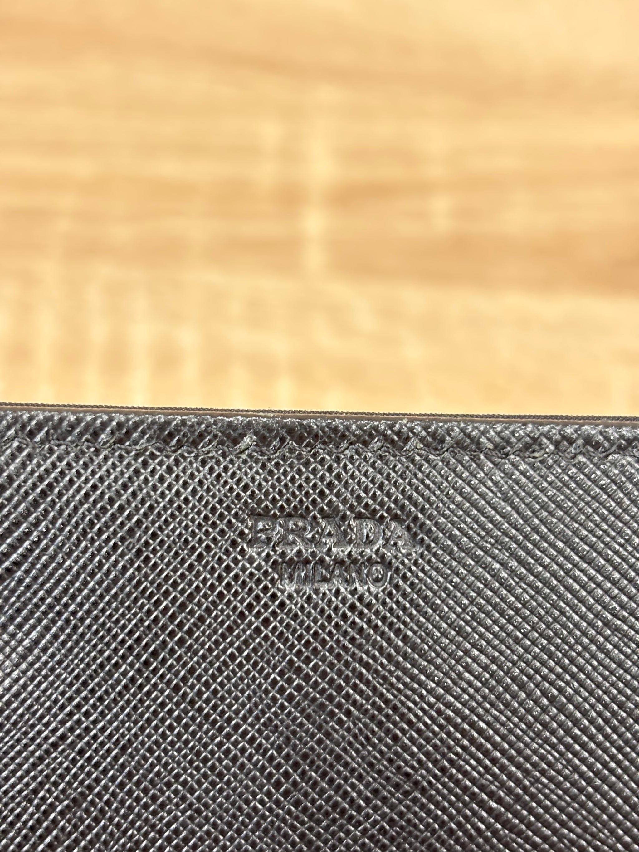 Prada Black Nylon Long Snap Wallet