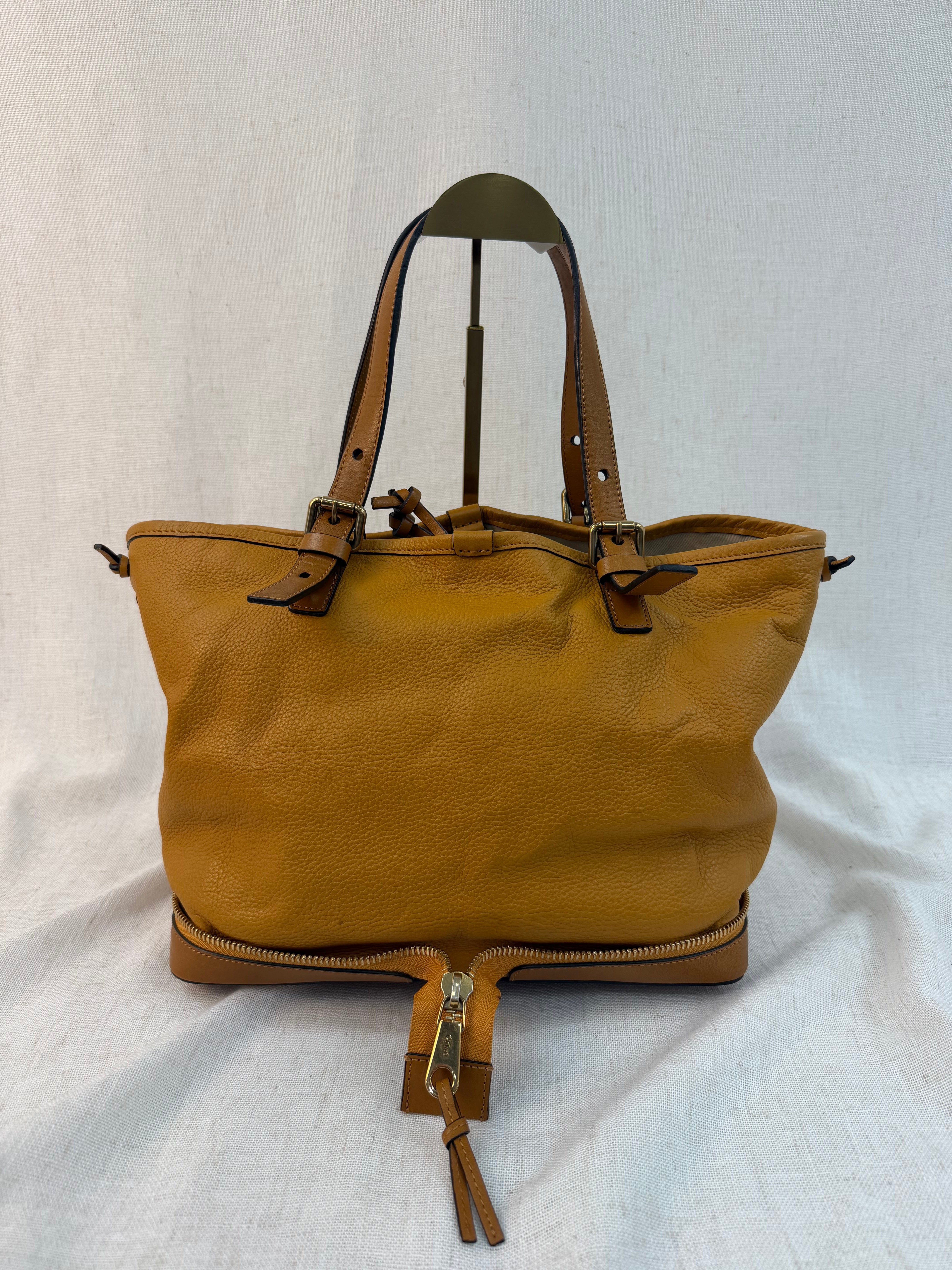 Chloe Yellow Leather Ellen Tote Bag