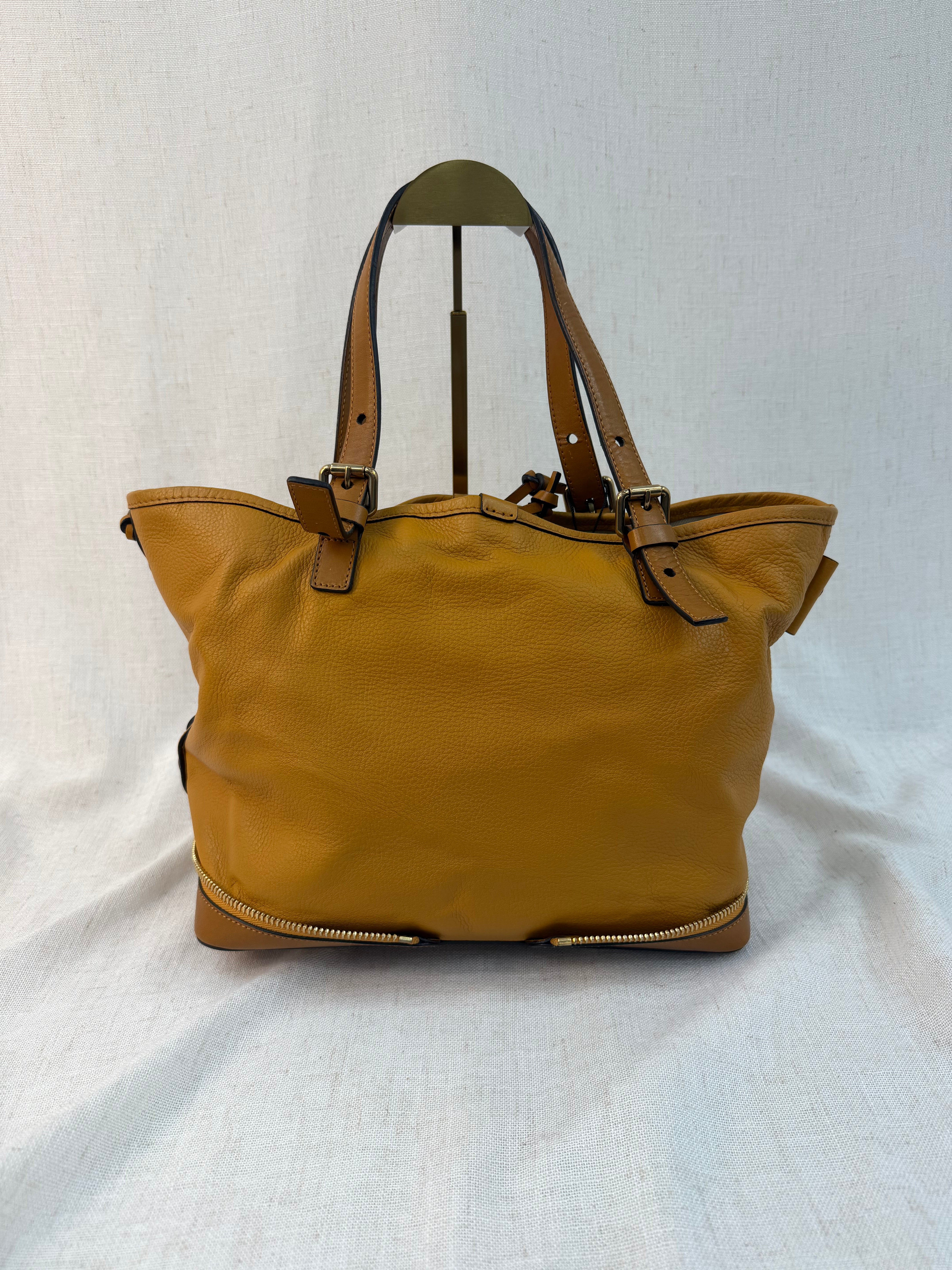 Chloe Yellow Leather Ellen Tote Bag