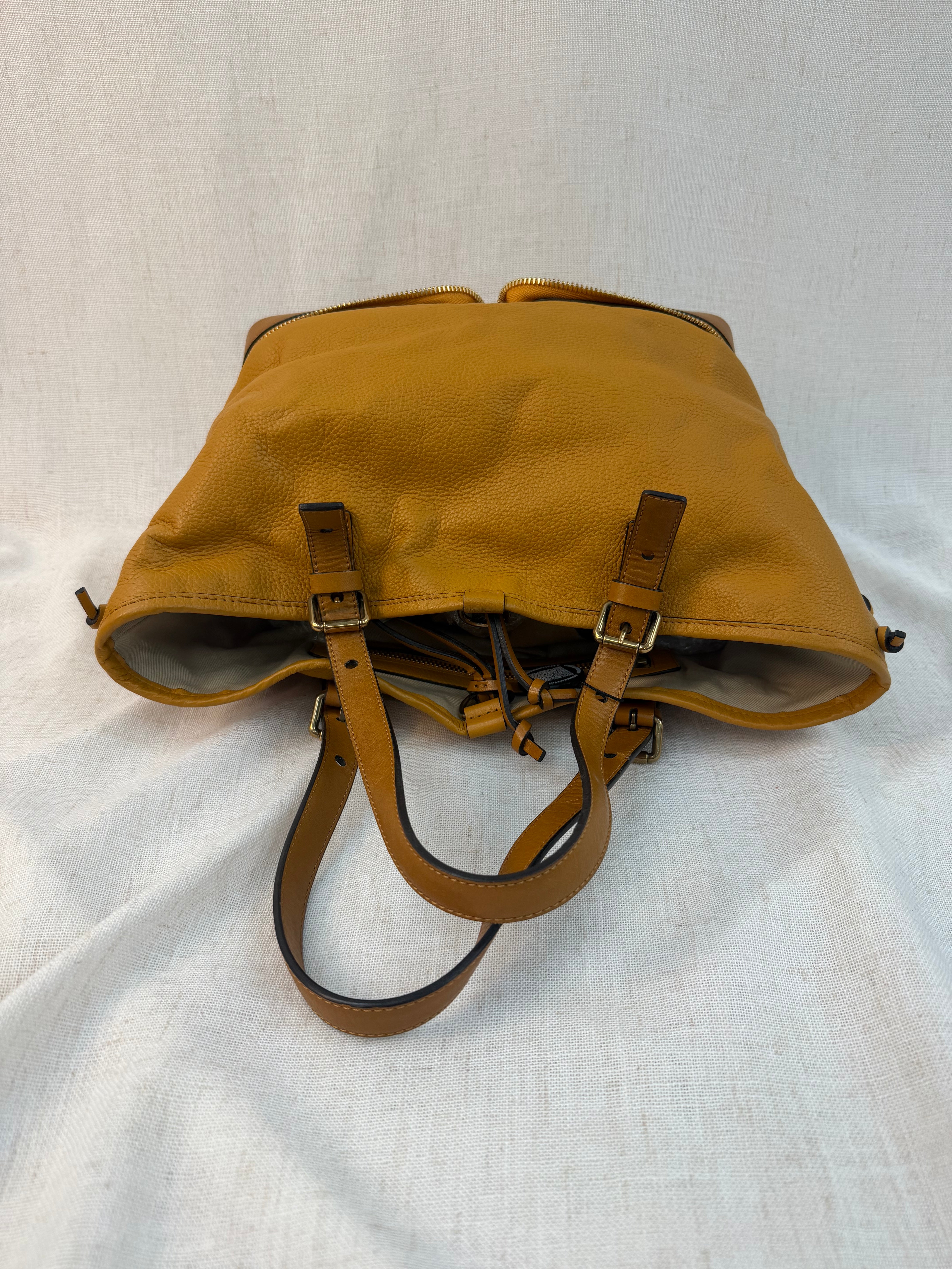 Chloe Yellow Leather Ellen Tote Bag