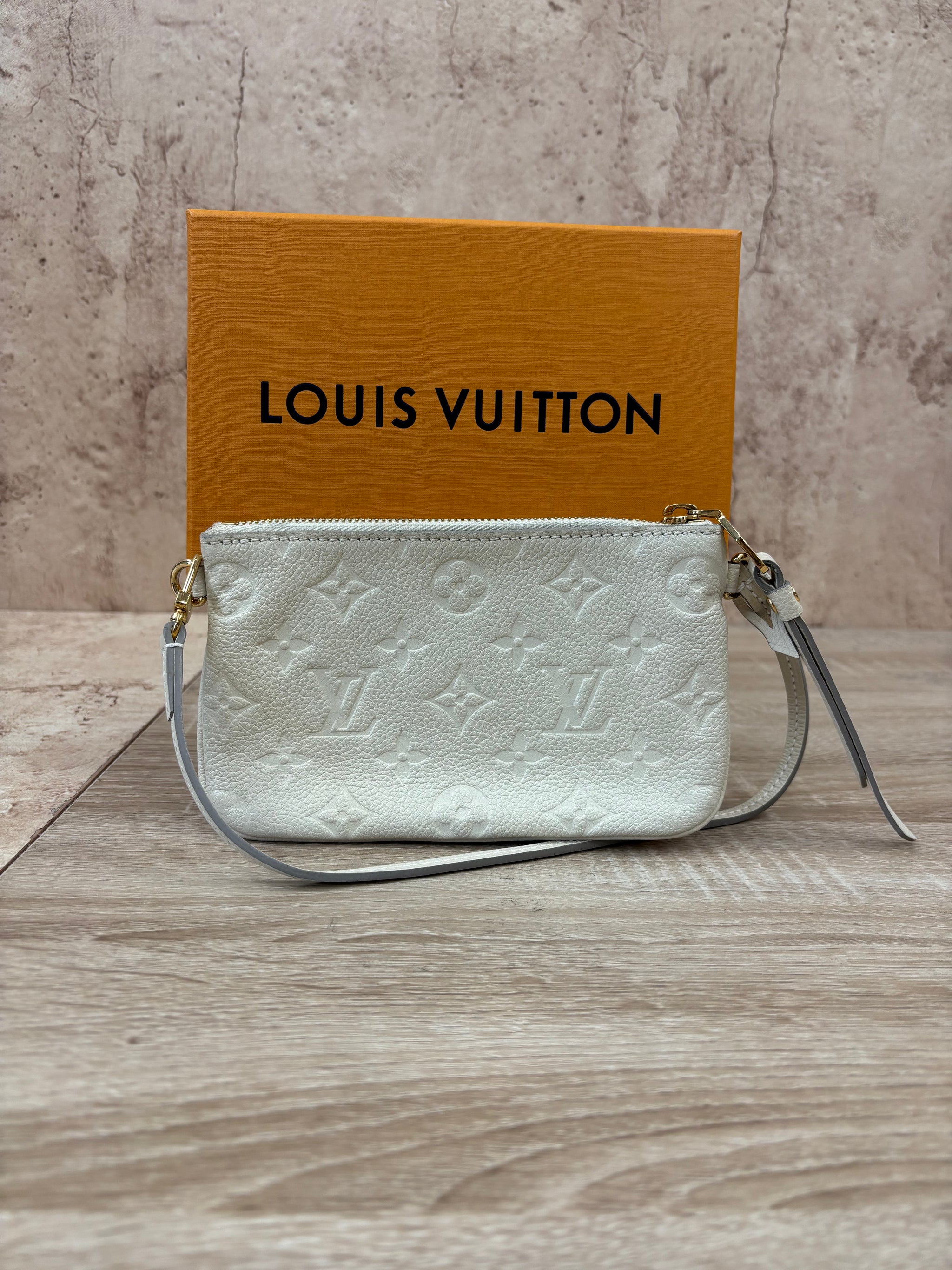 Louis Vuitton Cream Empreinte Leather Pochette