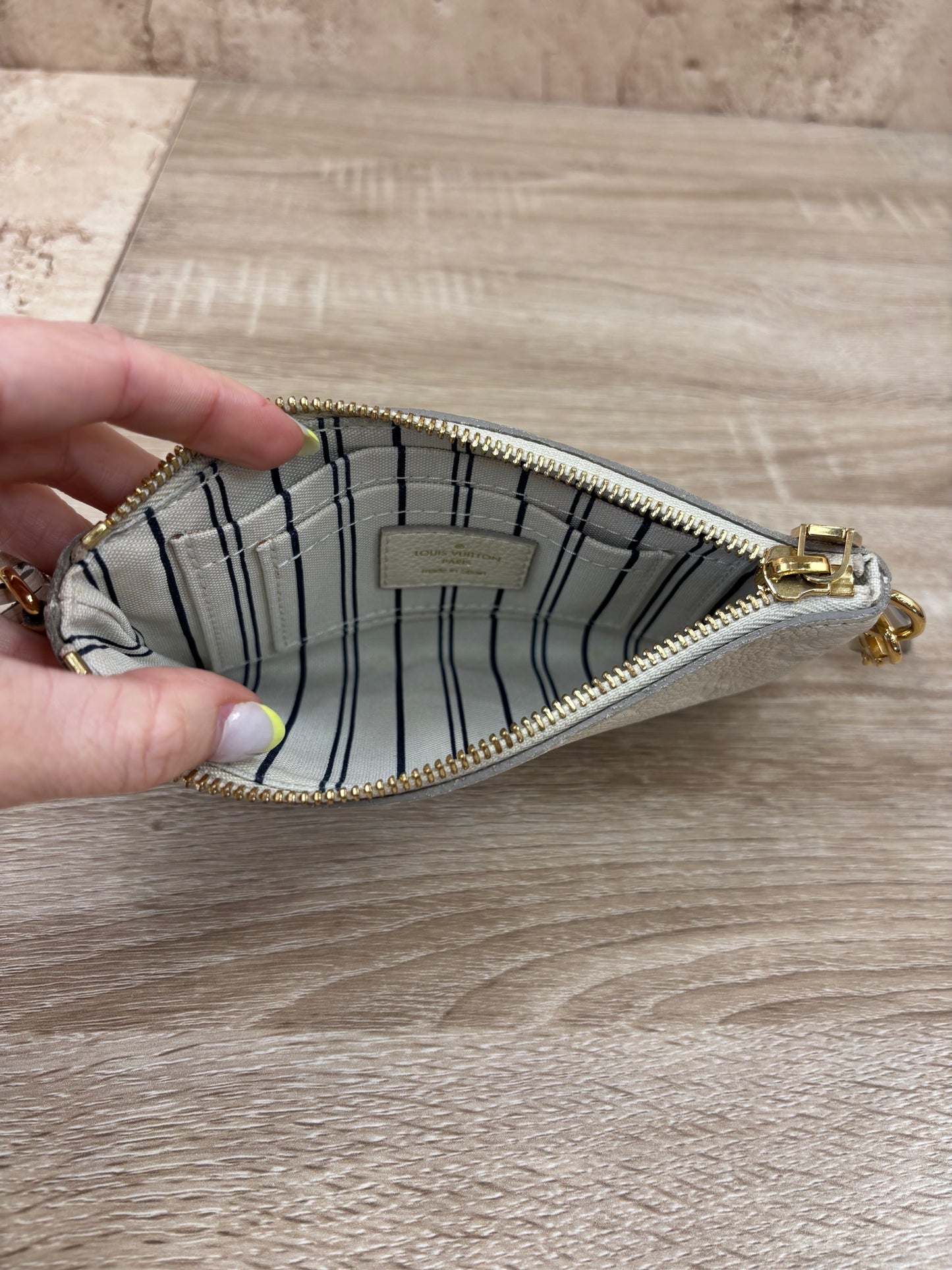 Louis Vuitton Cream Empreinte Leather Pochette