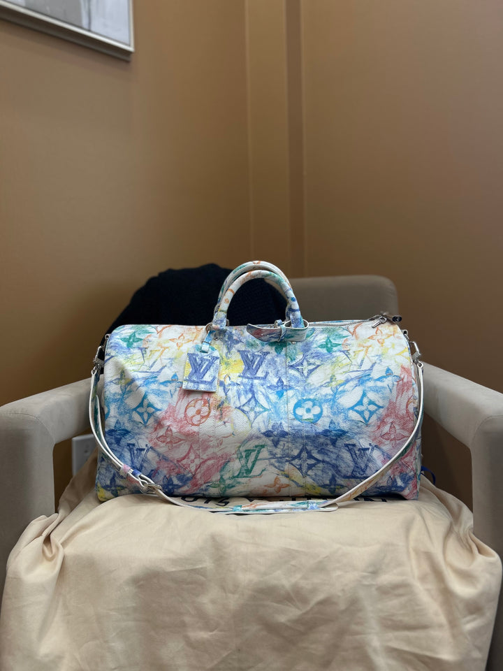 LIKE NEW- Louis Vuitton Pastel Keepall 50 Bandouliere