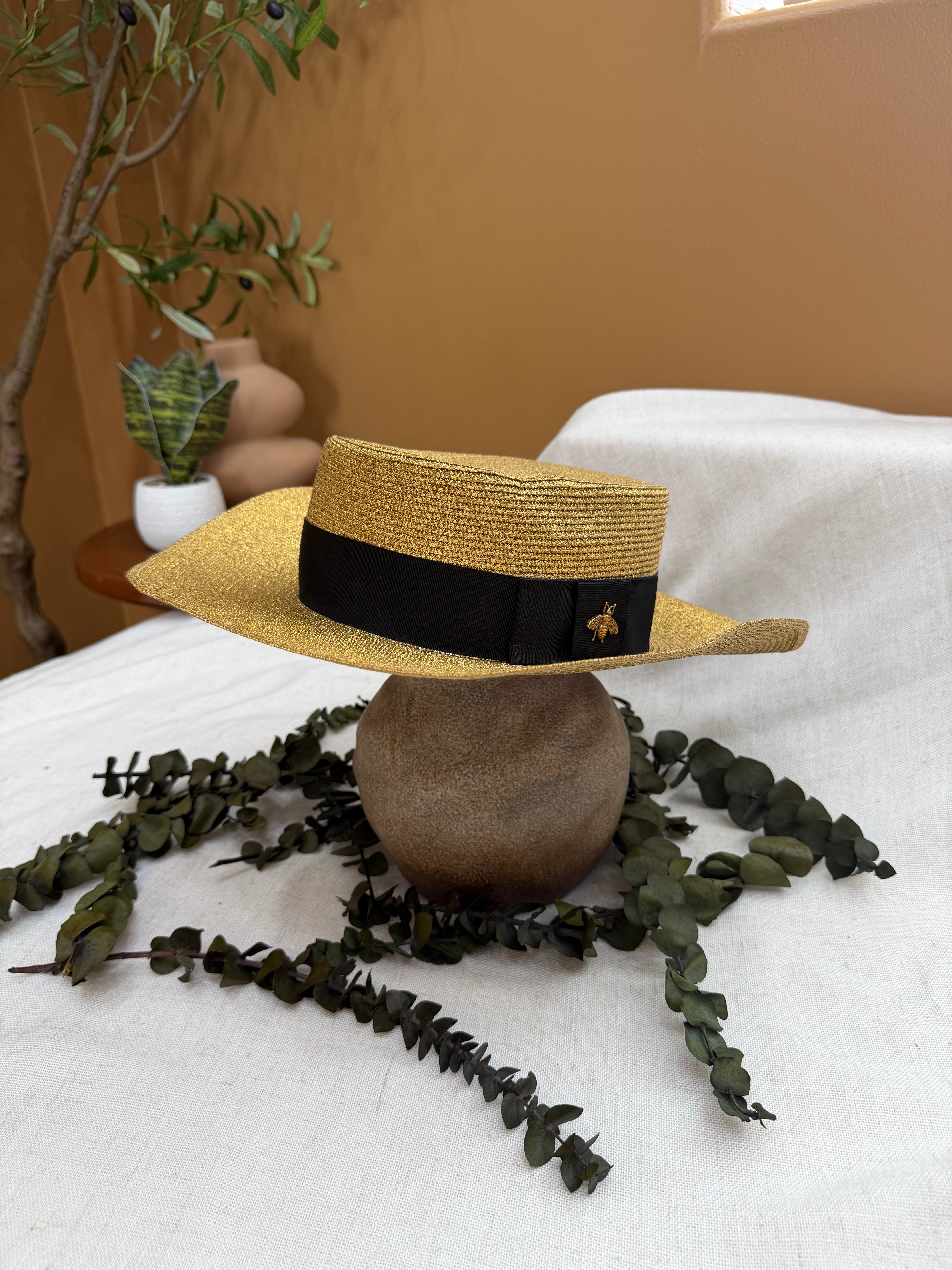 *DONS PRE DROP* Gucci Glitter Straw Bee Hat