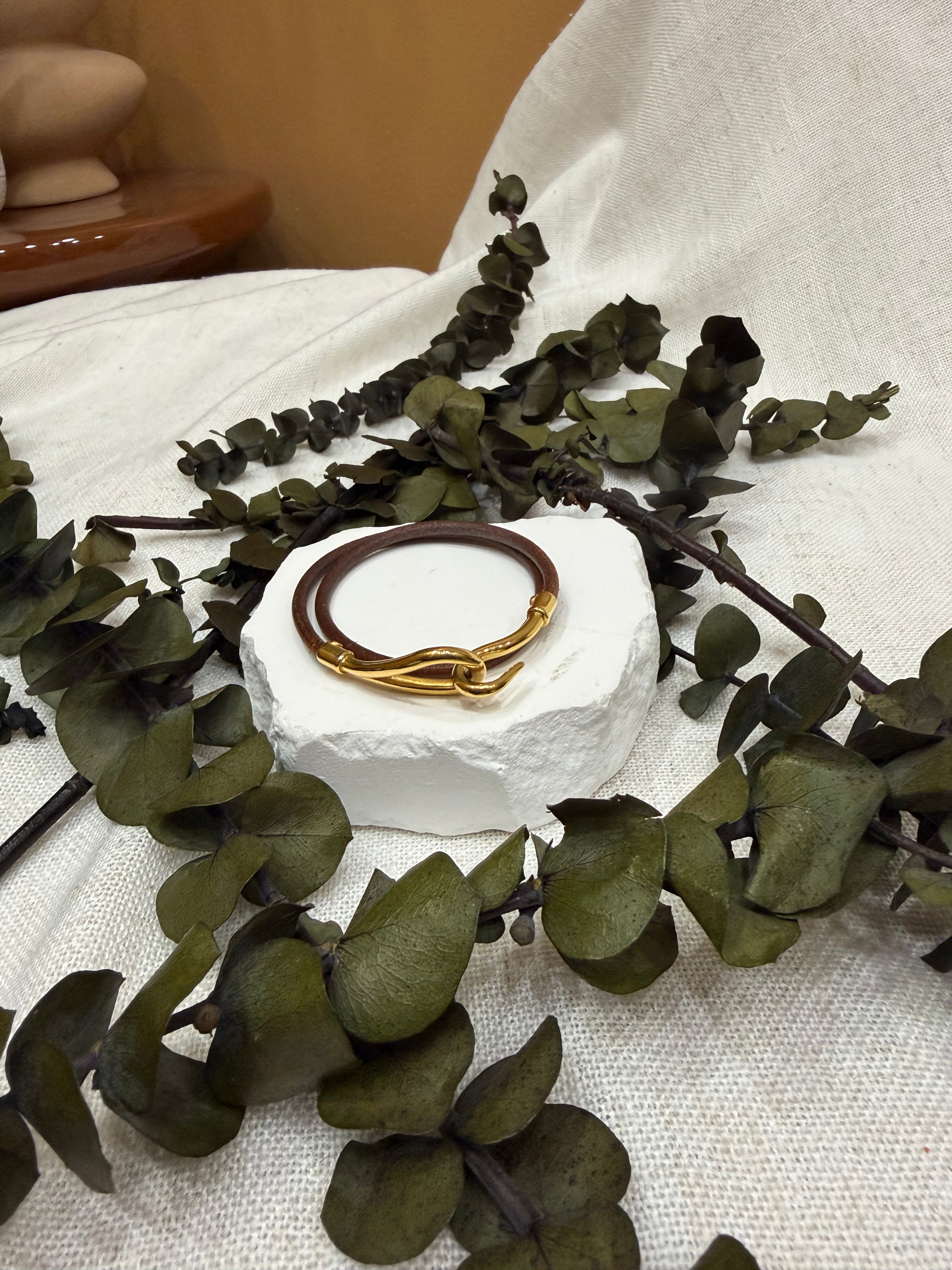 Hermes Jumbo Hook Double Wrap Bracelet