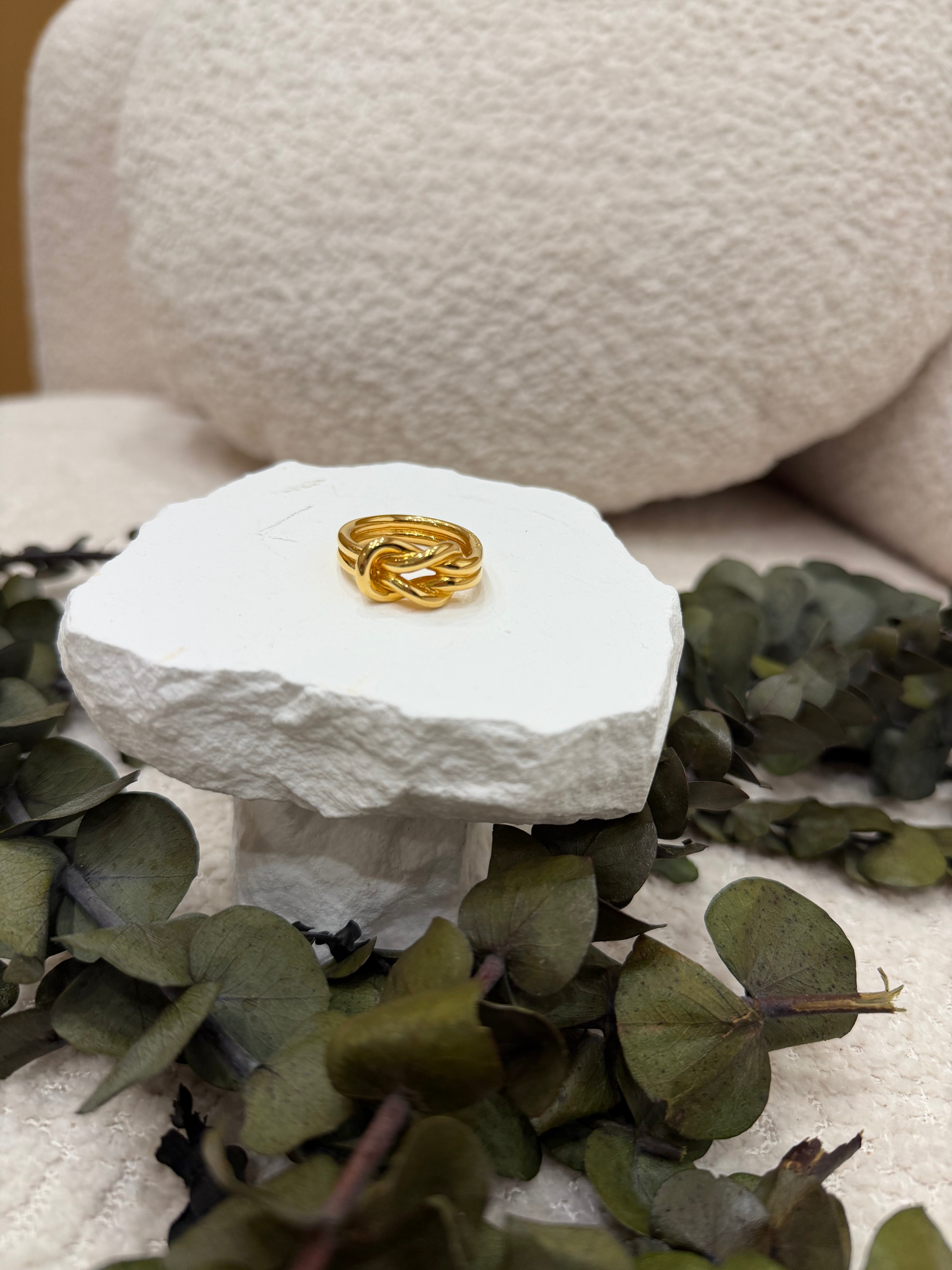 Hermes Gold Knot Scarf Ring