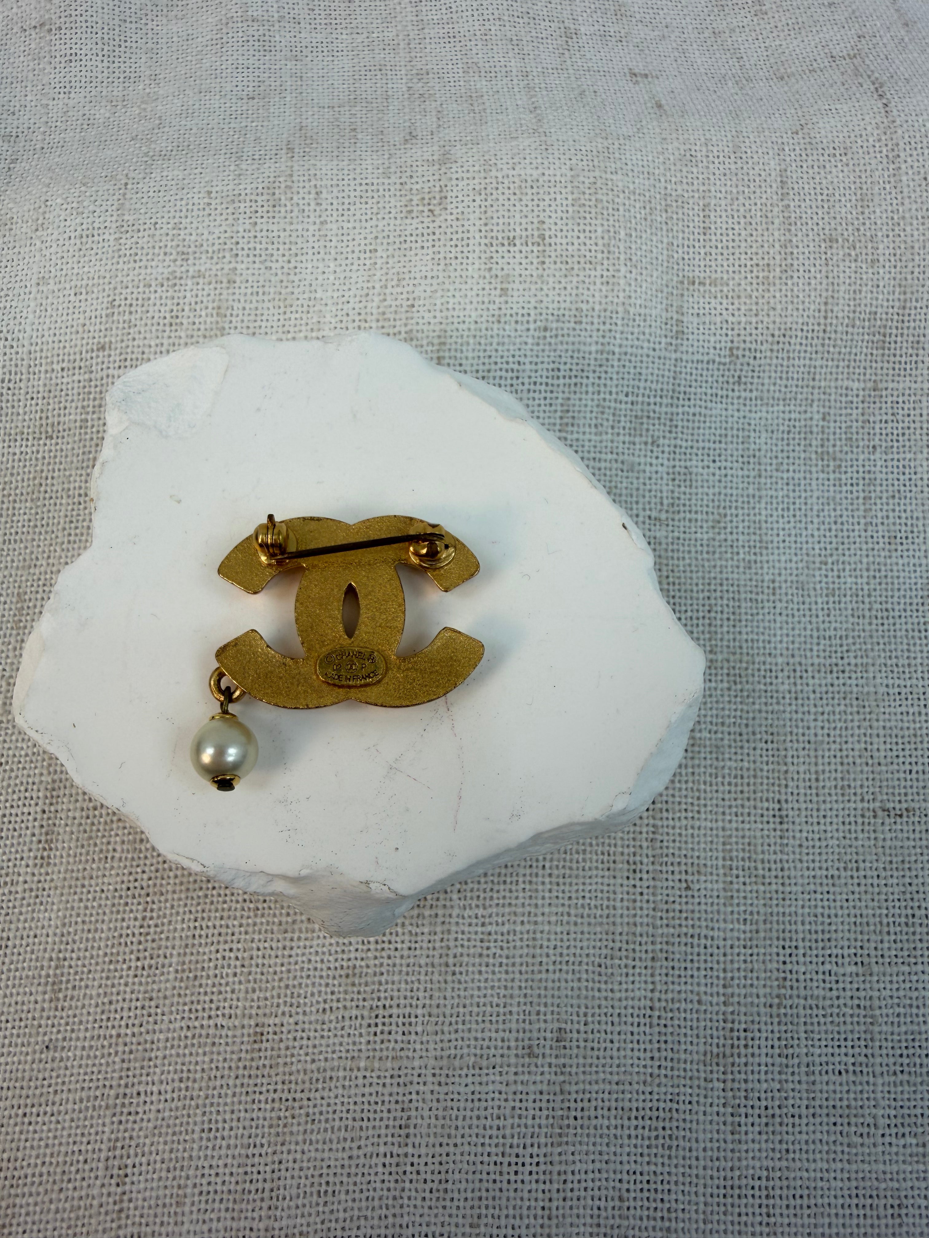 Chanel Gold CC Logo Brooch