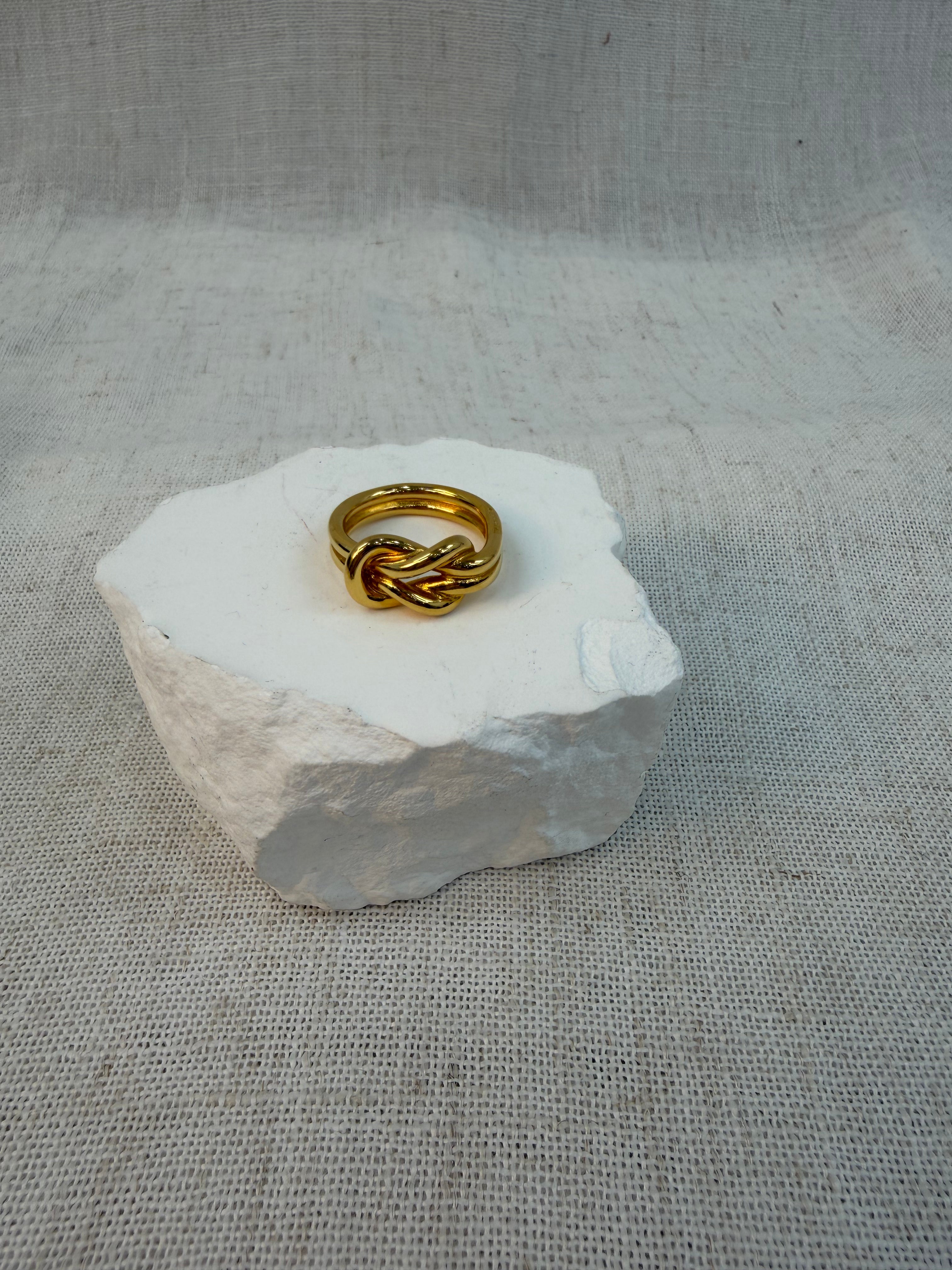Hermes Gold Knot Scarf Ring