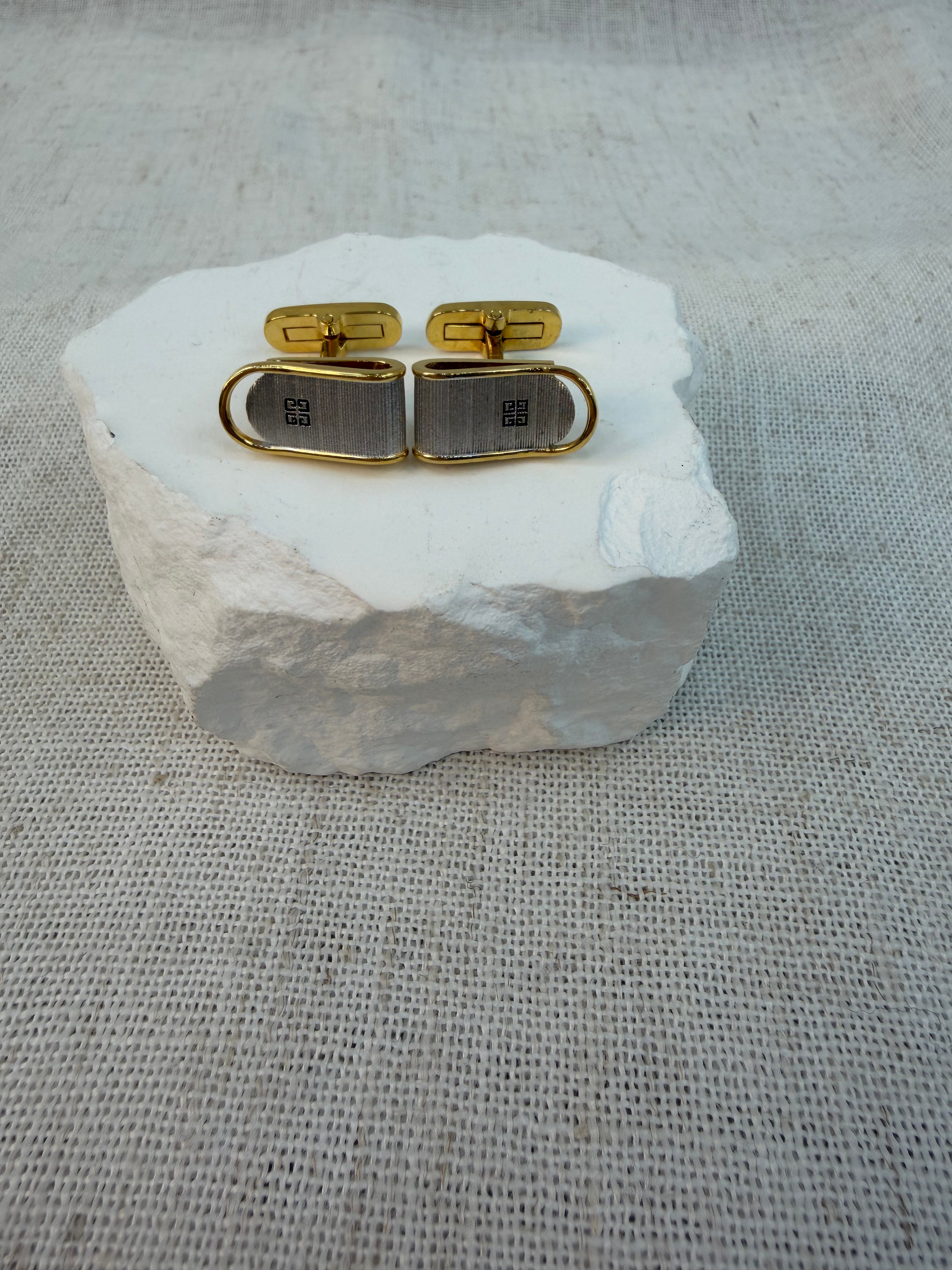 Givenchy Gold And Silver Cufflinks