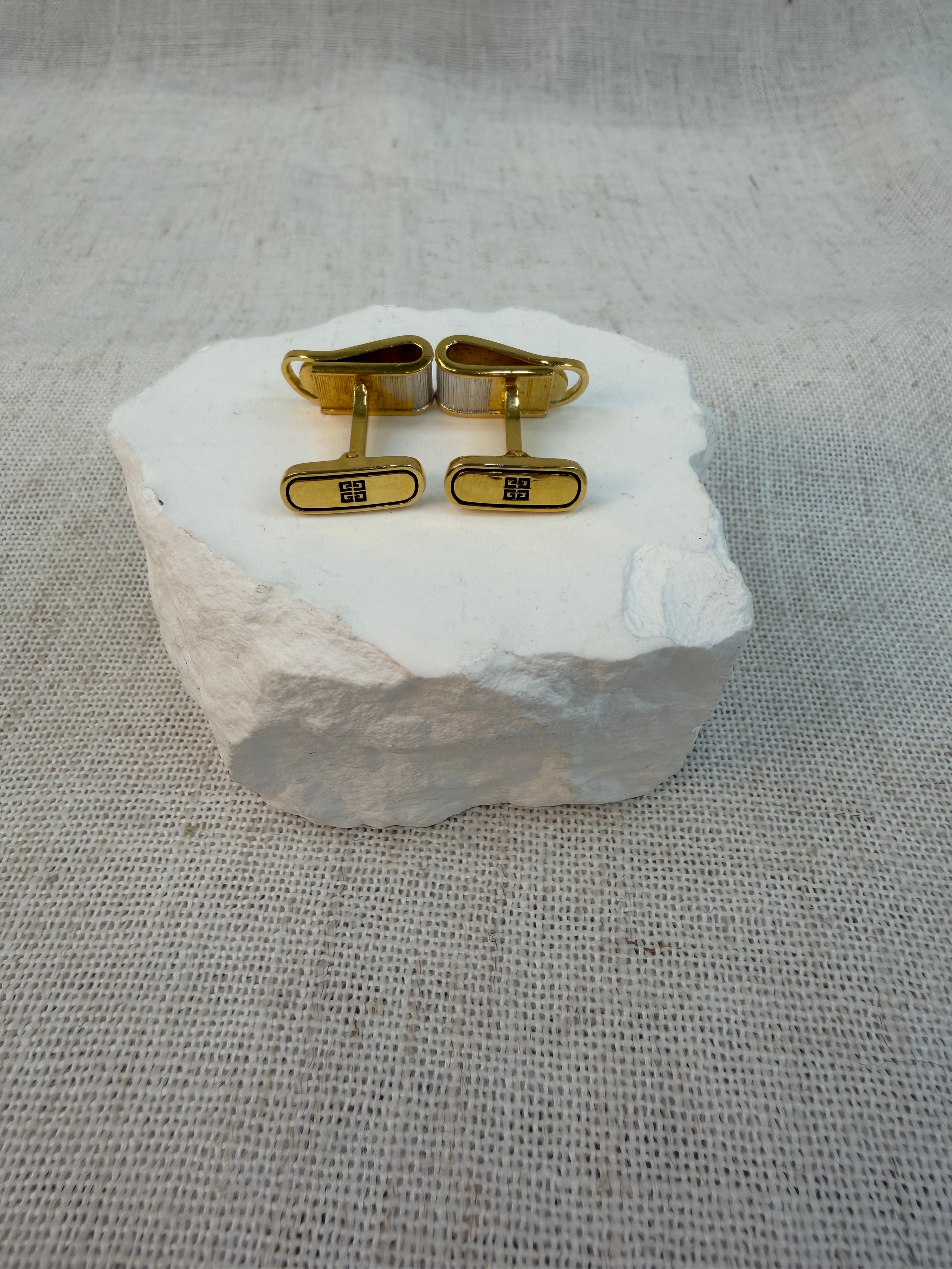 Givenchy Gold And Silver Cufflinks