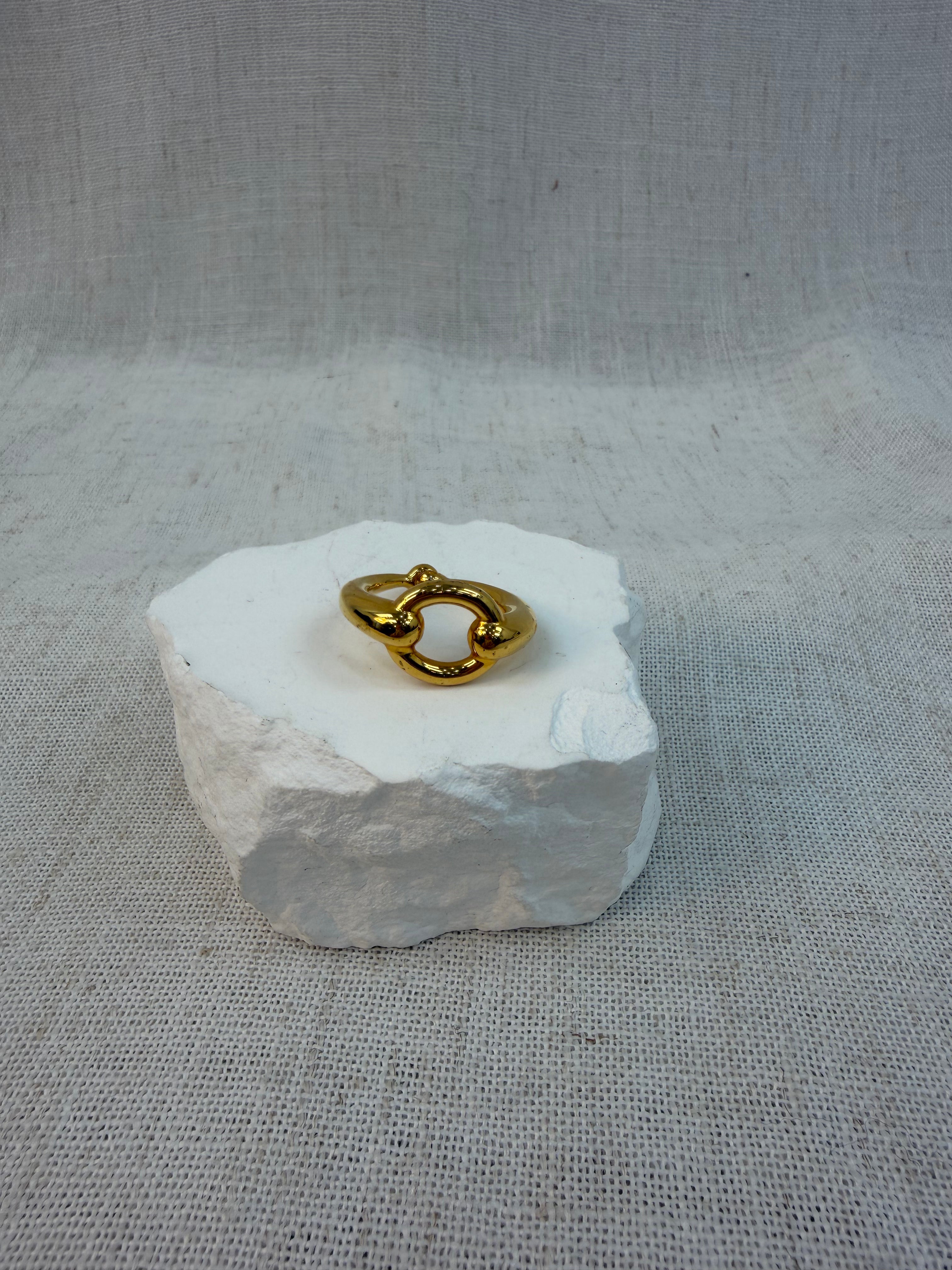 Hermes Gold Circle Scarf Ring