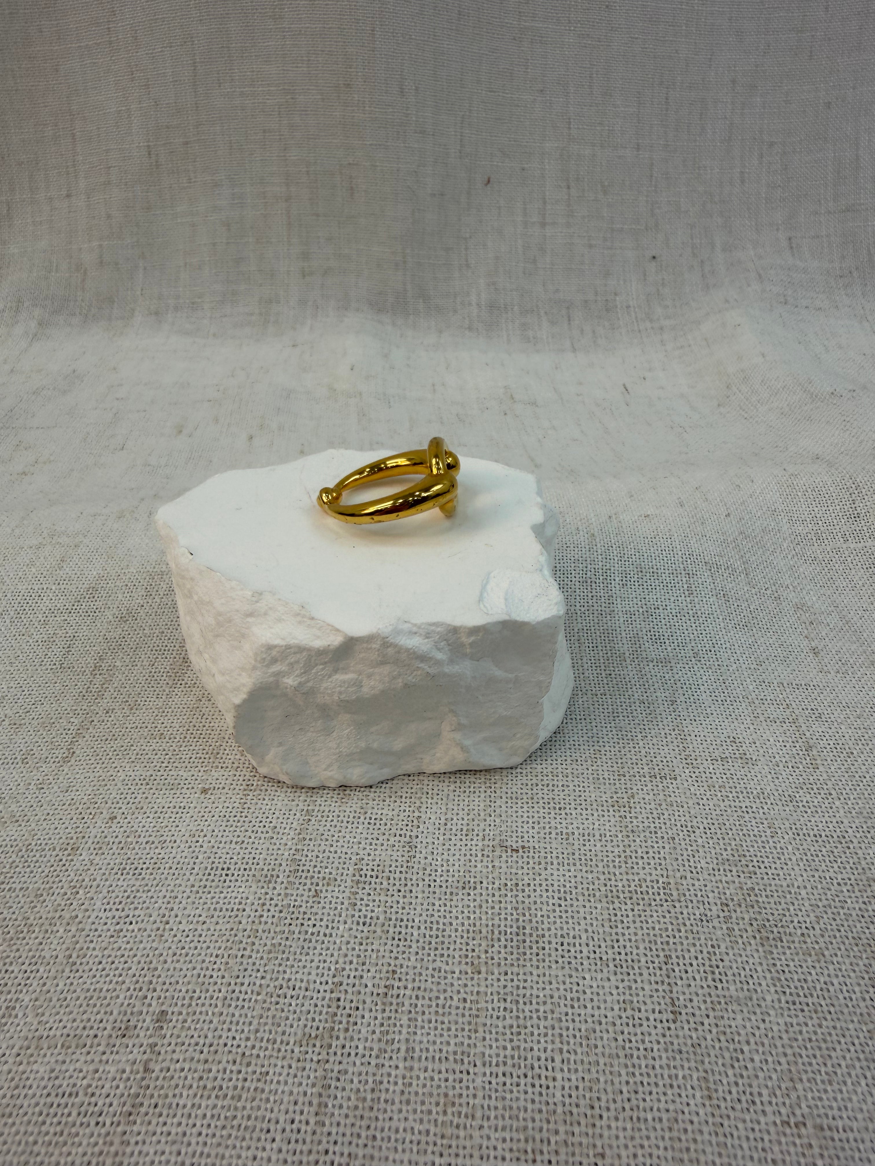 Hermes Gold Circle Scarf Ring