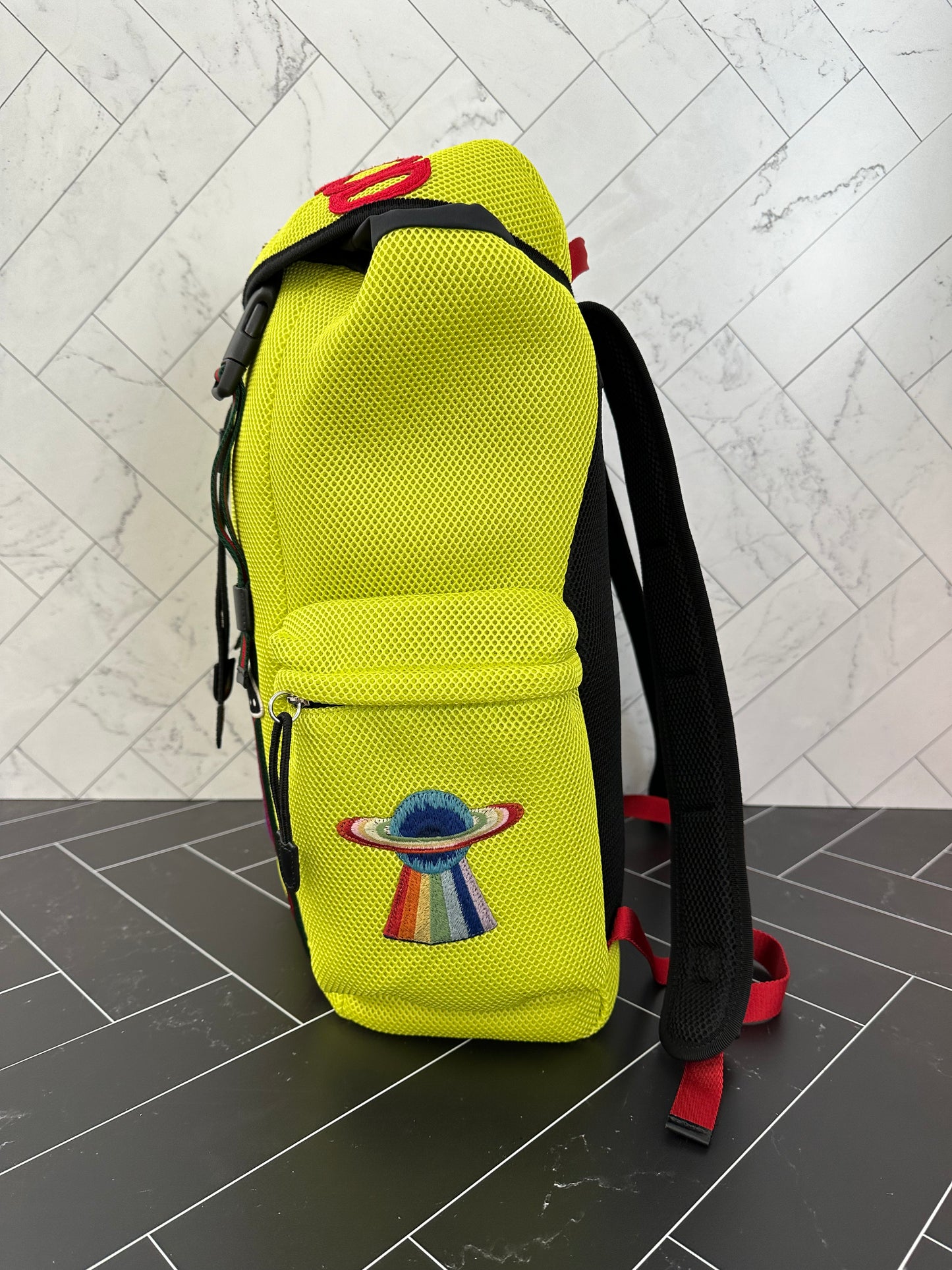 BRAND NEW Gucci Neon Yellow Hollywood Backpack