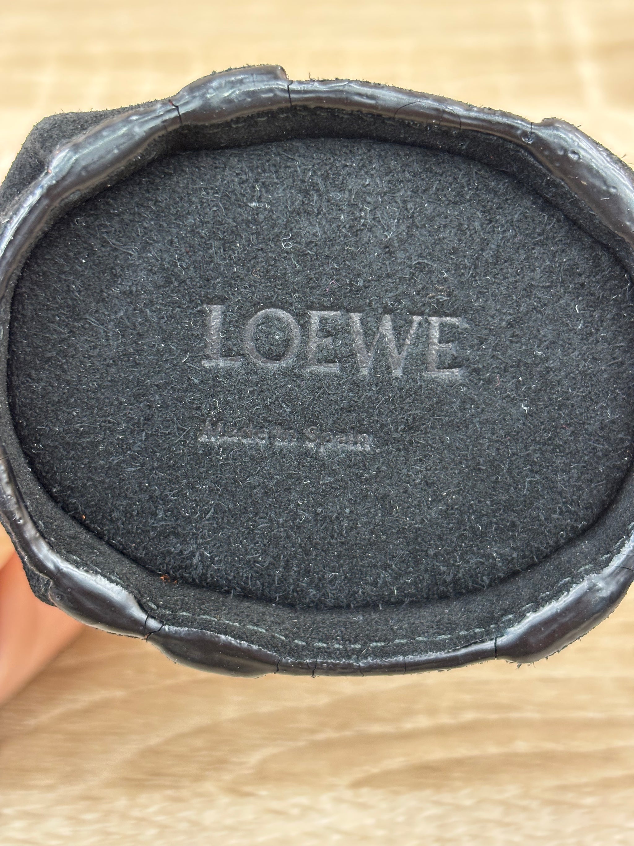 Loewe Orange & Black Leather Panda Coin Pouch