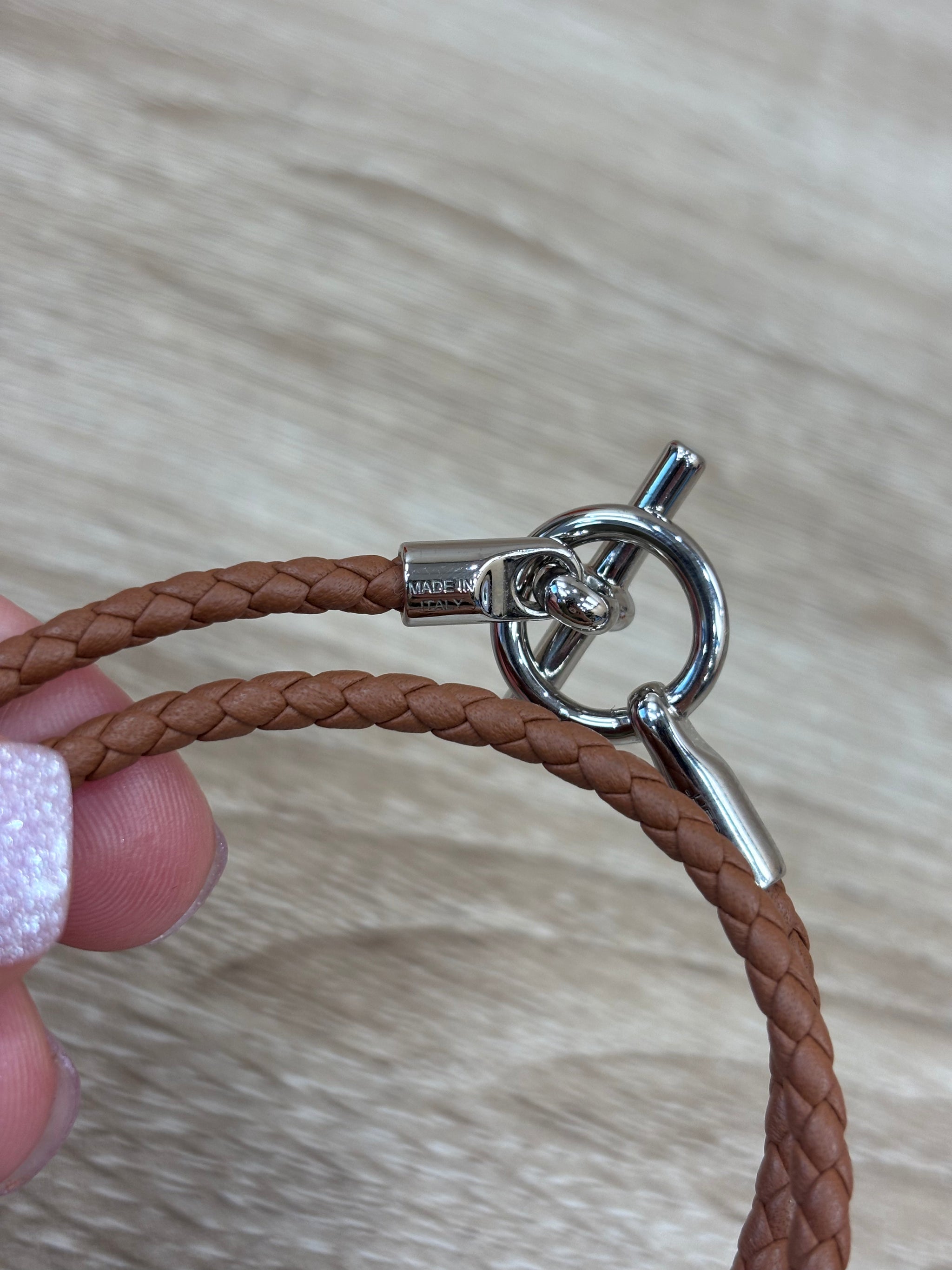 Hermes Brown Leather Glenan Wrap Bracelet