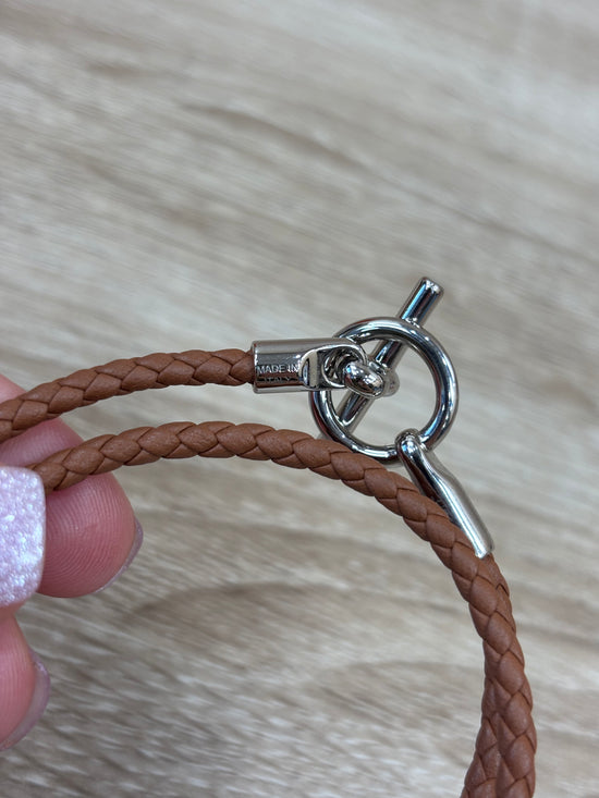 Hermes Brown Leather Glenan Wrap Bracelet