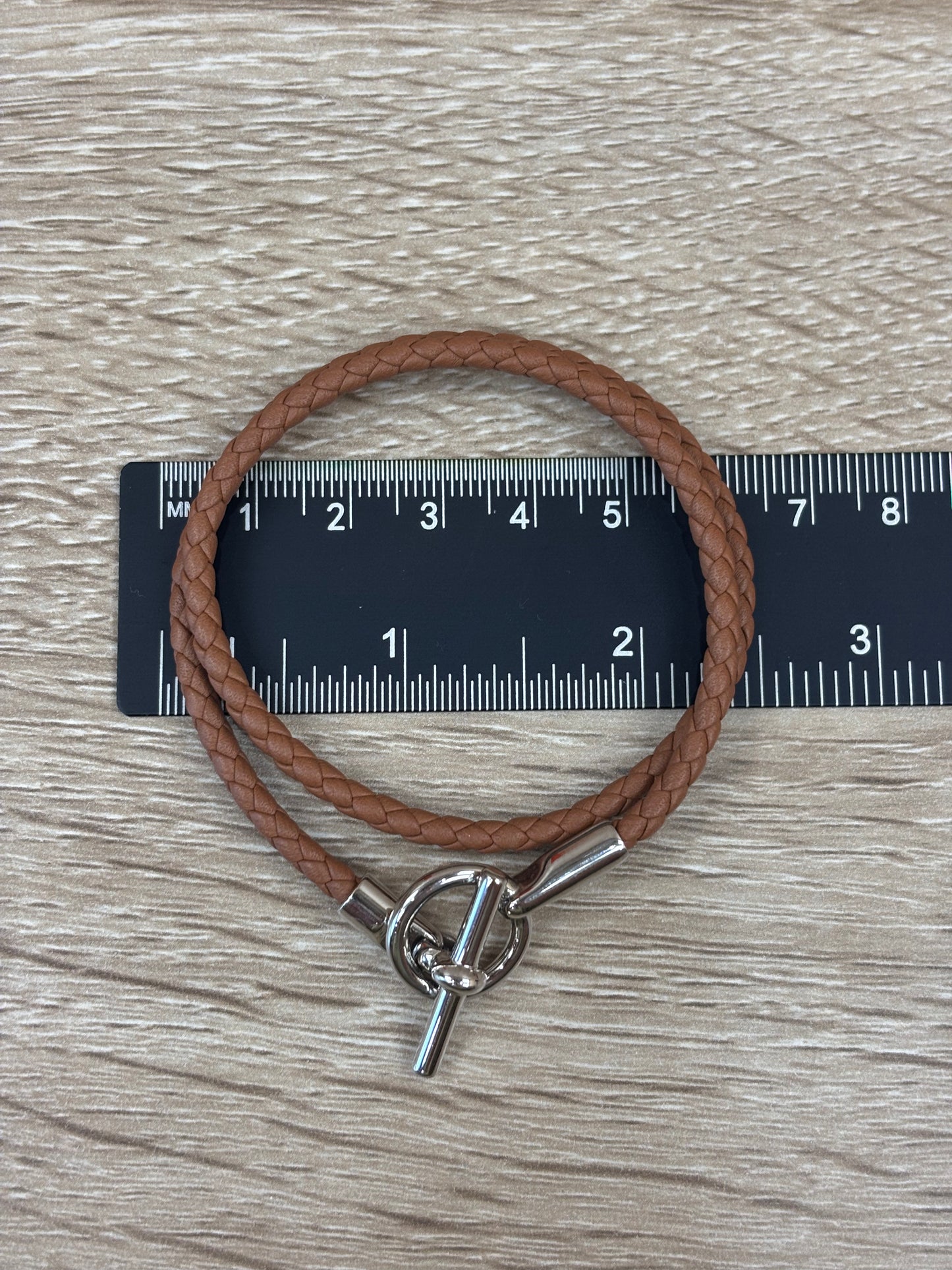 Hermes Brown Leather Glenan Wrap Bracelet