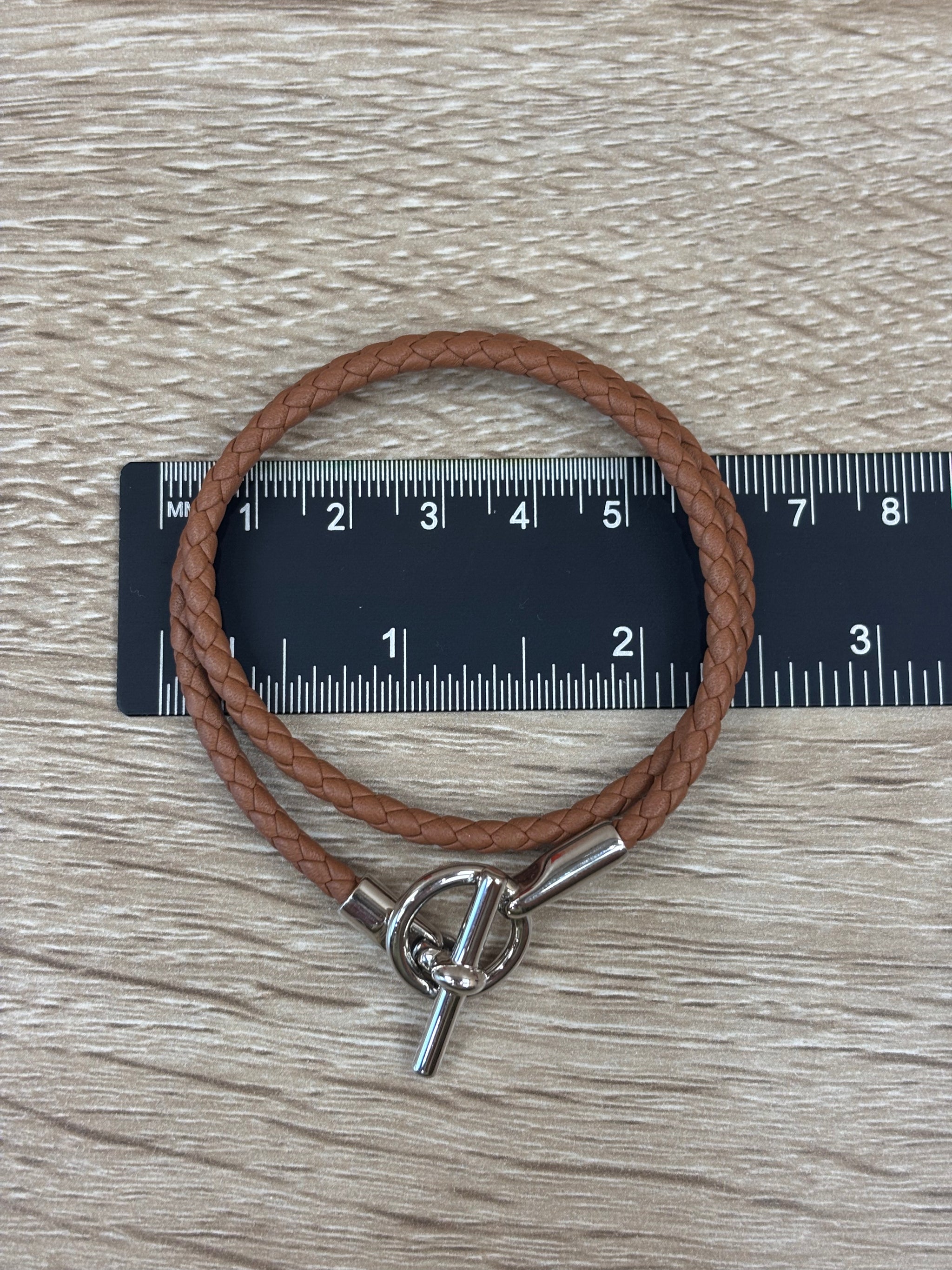 Hermes Brown Leather Glenan Wrap Bracelet