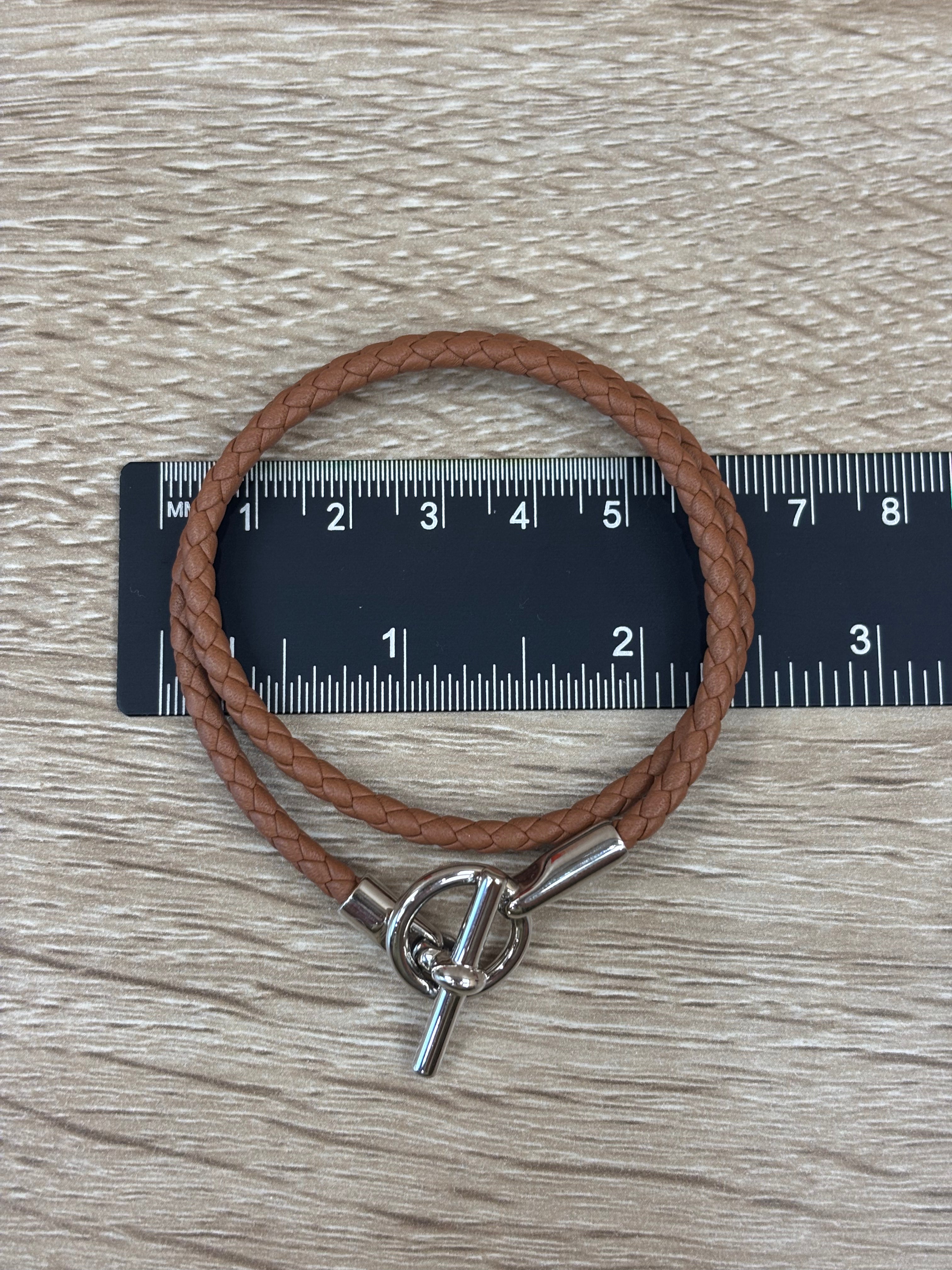 Hermes Brown Leather Glenan Wrap Bracelet