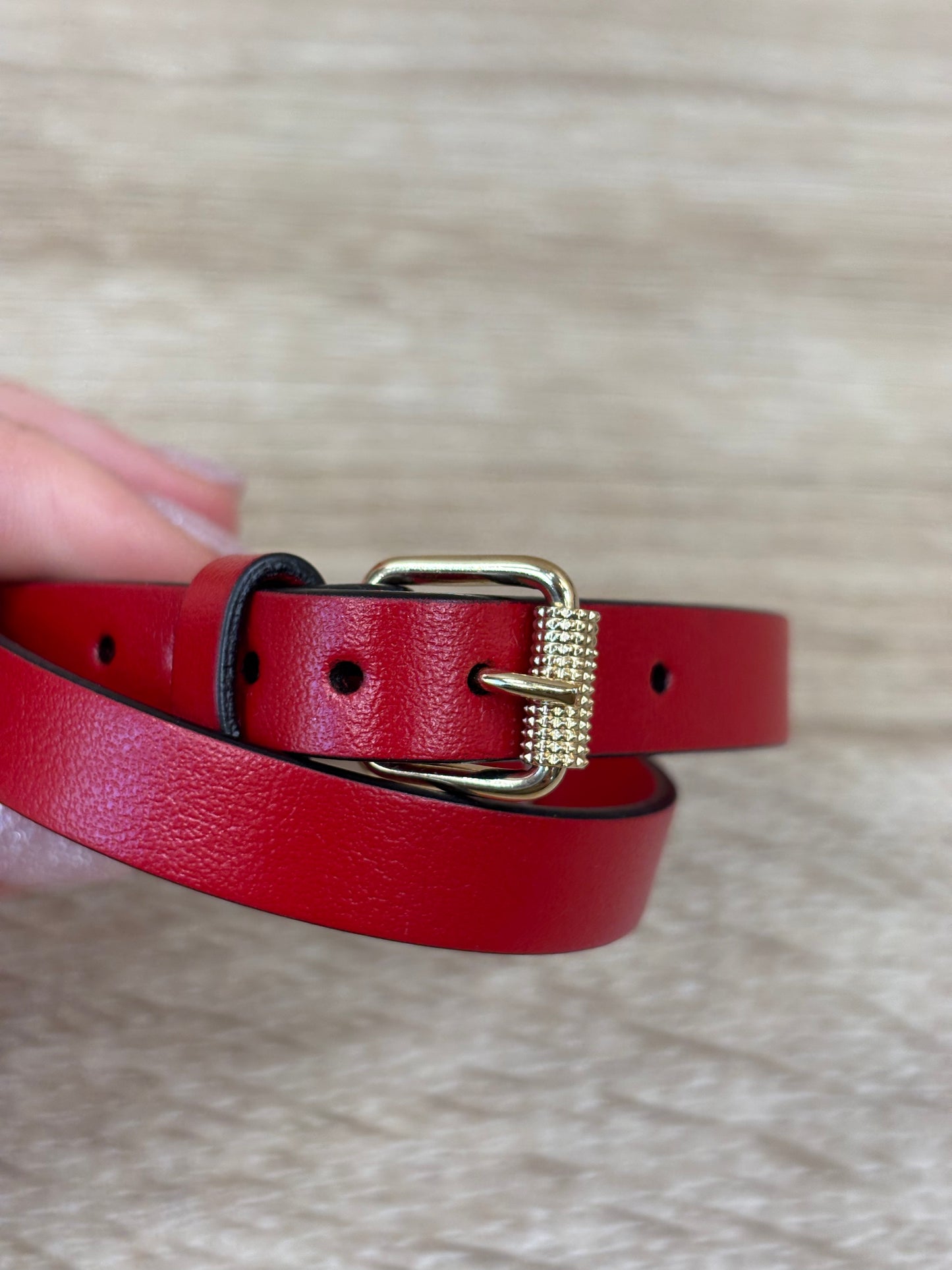 Christian Louboutin Red Leather Wrap Bracelet