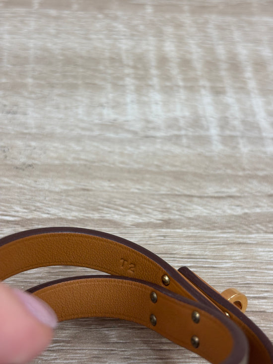 Hermes Brown Leather Kelly Wrap Bracelet