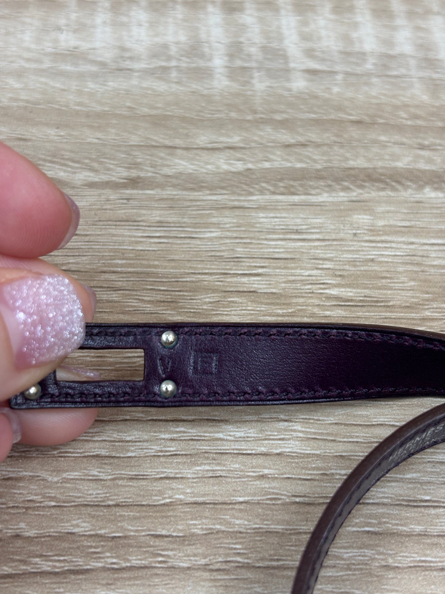 Hermes Plum Leather Multi Wrap Kelly Bracelet