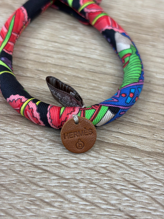 Hermes Floral Print Silk Braclet