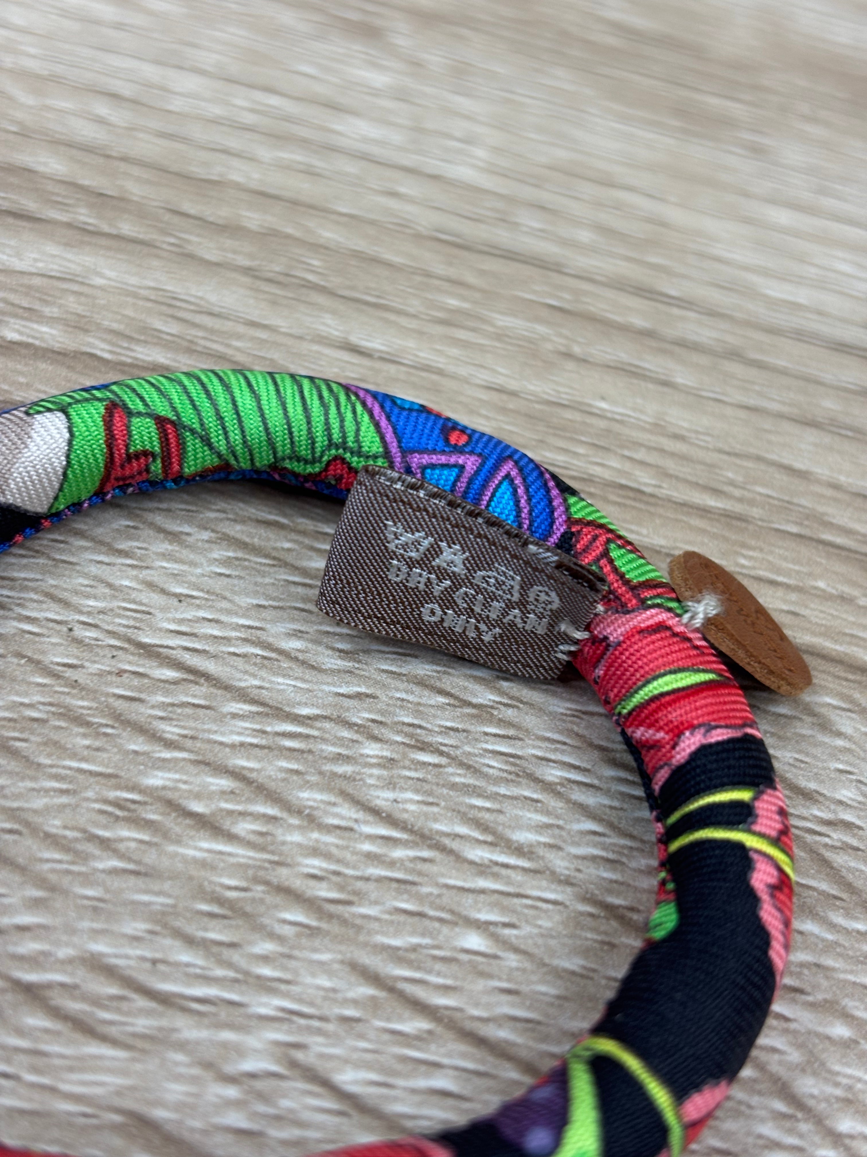 Hermes Floral Print Silk Braclet