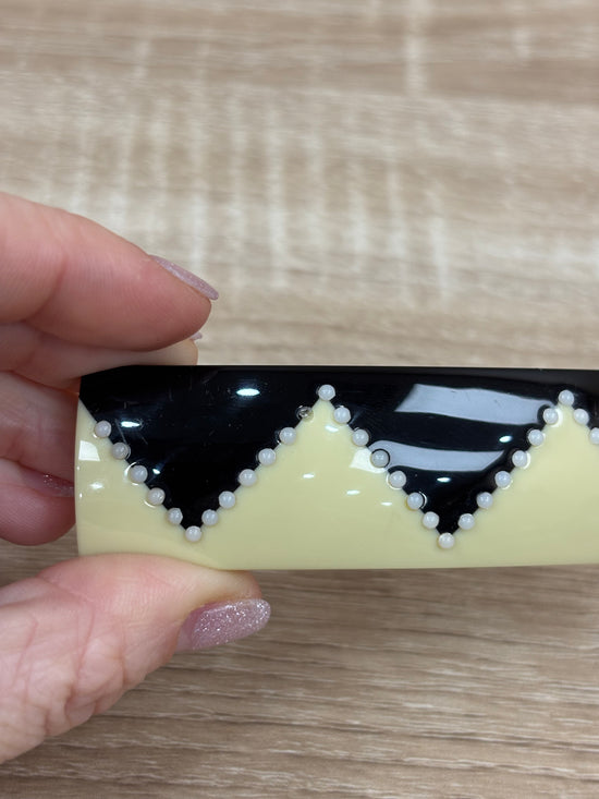 Chanel Black and White Chevron Hair Clip