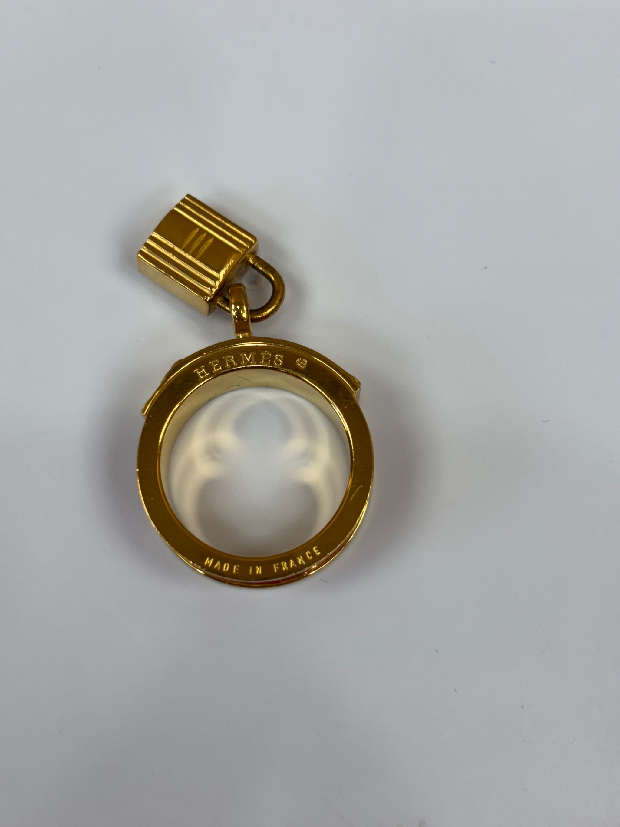 Hermes Red And Gold Kelly Scarf Ring