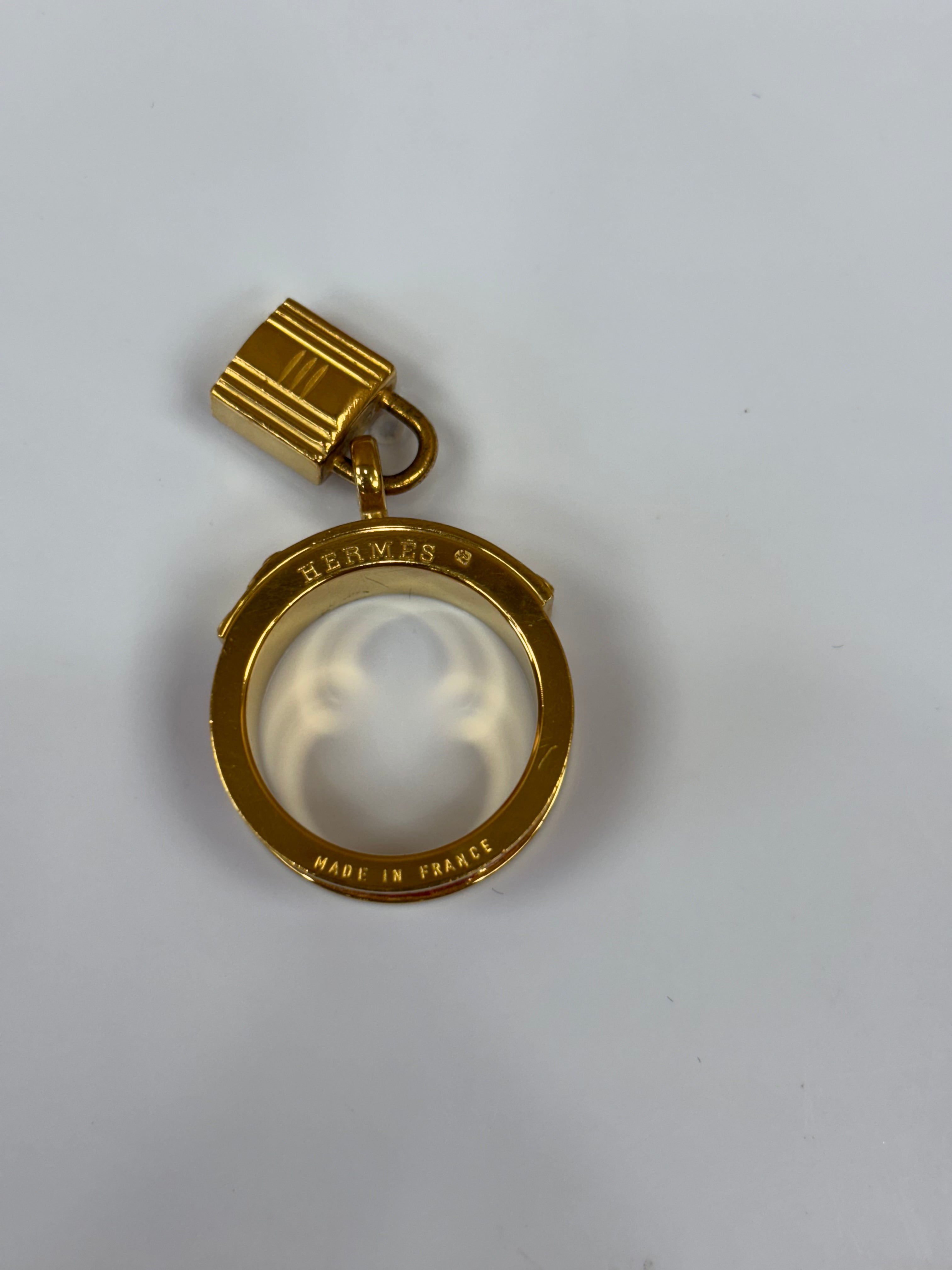 Hermes Red And Gold Kelly Scarf Ring