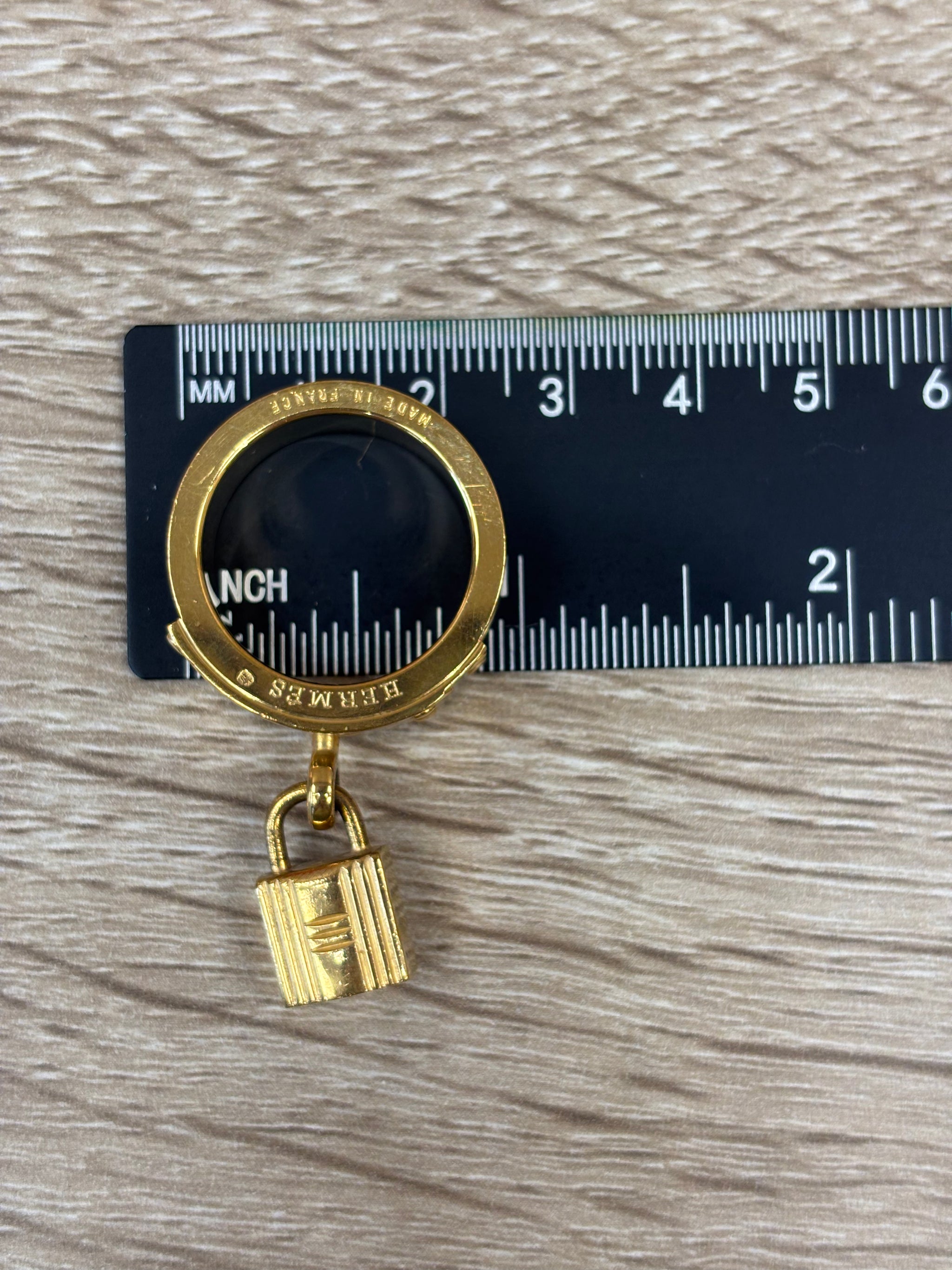 Hermes Red And Gold Kelly Scarf Ring