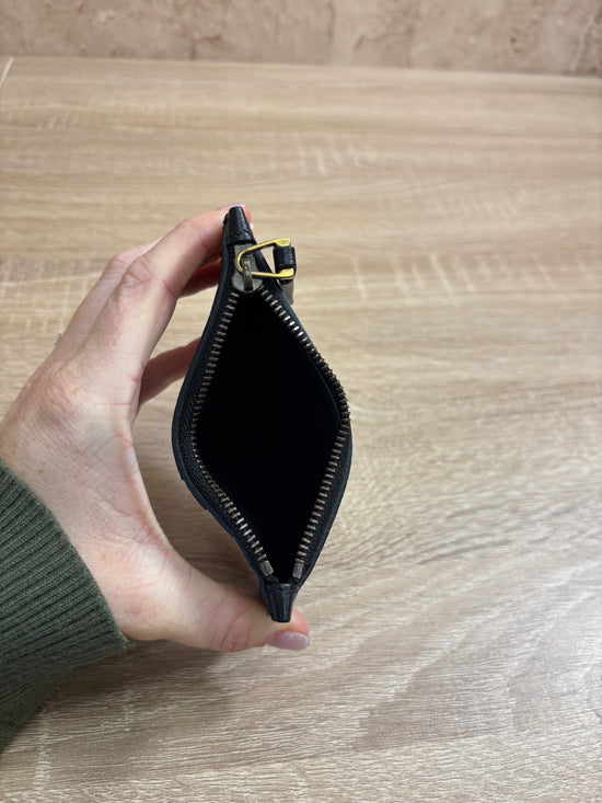 Gucci Black Leather Zip Top Card Case