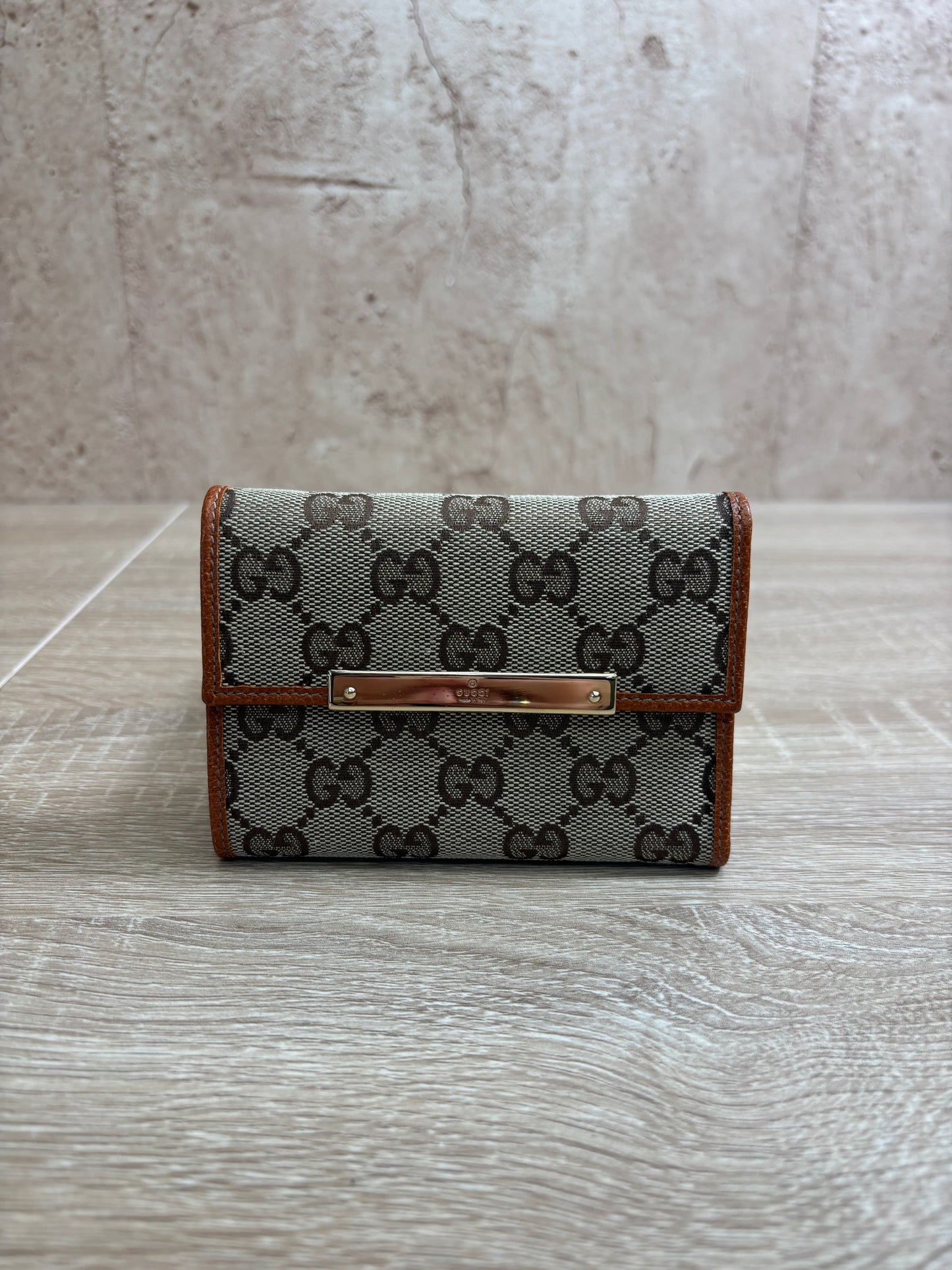 Gucci Brown GG Canvas Compact Wallet